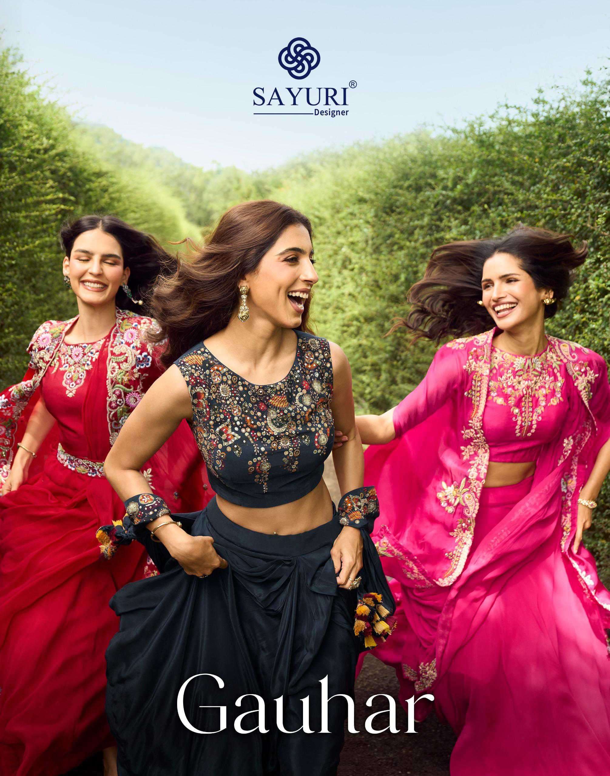 Sayuri Designer Gauhar Indowestern Real Fabric Free Size Readymade 