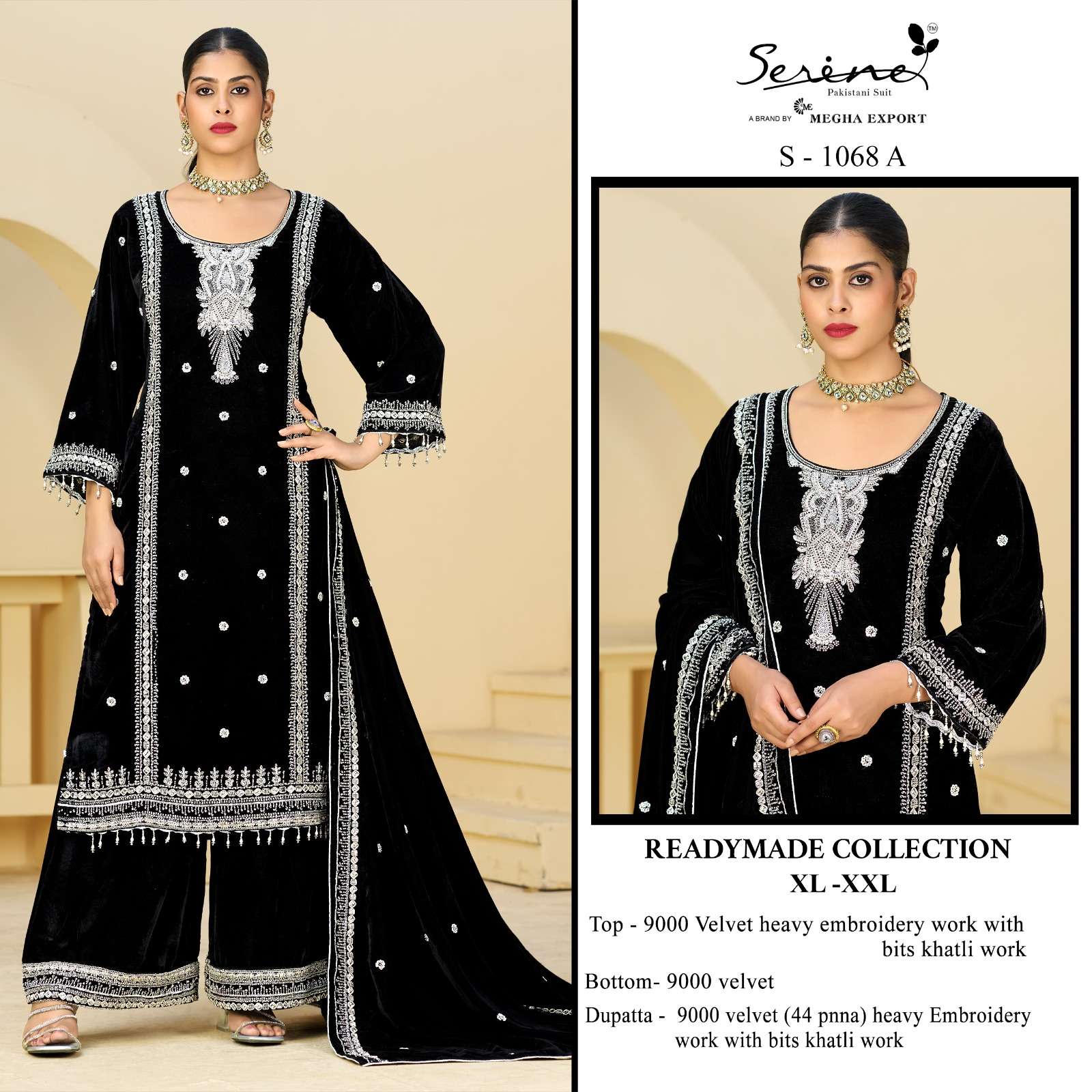 Serene S 1068 Pakistani Velvet Suit Collection