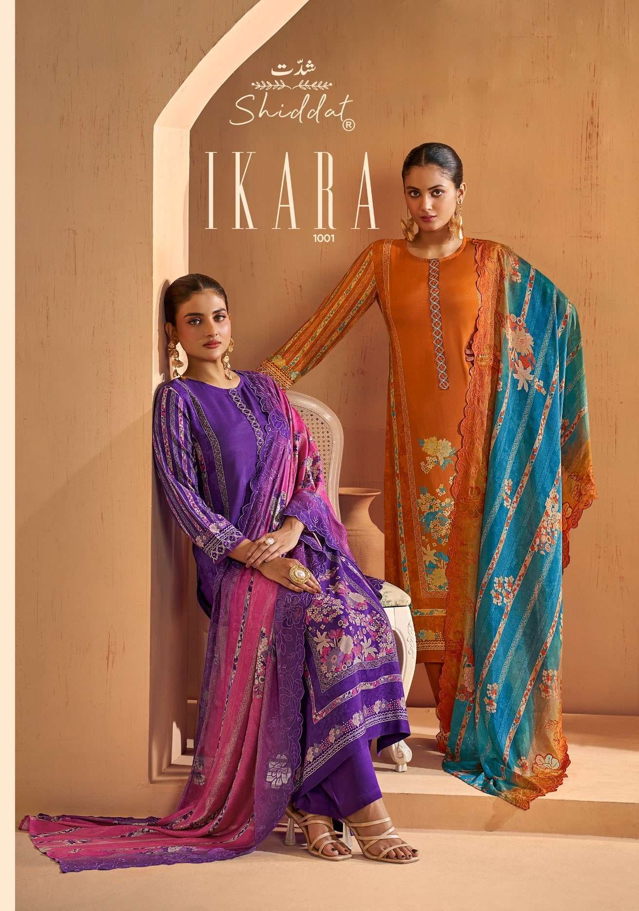 SHIDDAT IKARA MUSLIN PRINTED SALWER KAMEEZ BEST RATE DEALER 