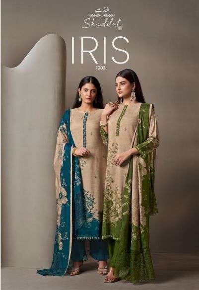 SHIDDAT IRIS 1002 COLORS MUSLIN WITH EMBROIDERY SALWER KAMEEZ BEST RATE 
