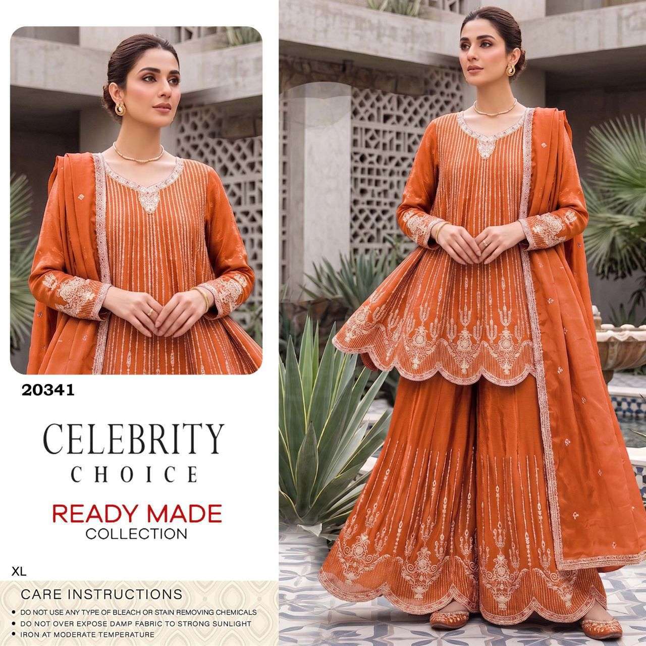 SHREE FAB 20341 CHINON PAKISTANI READYMADE DRESS EXPORTERS BEST RATE 