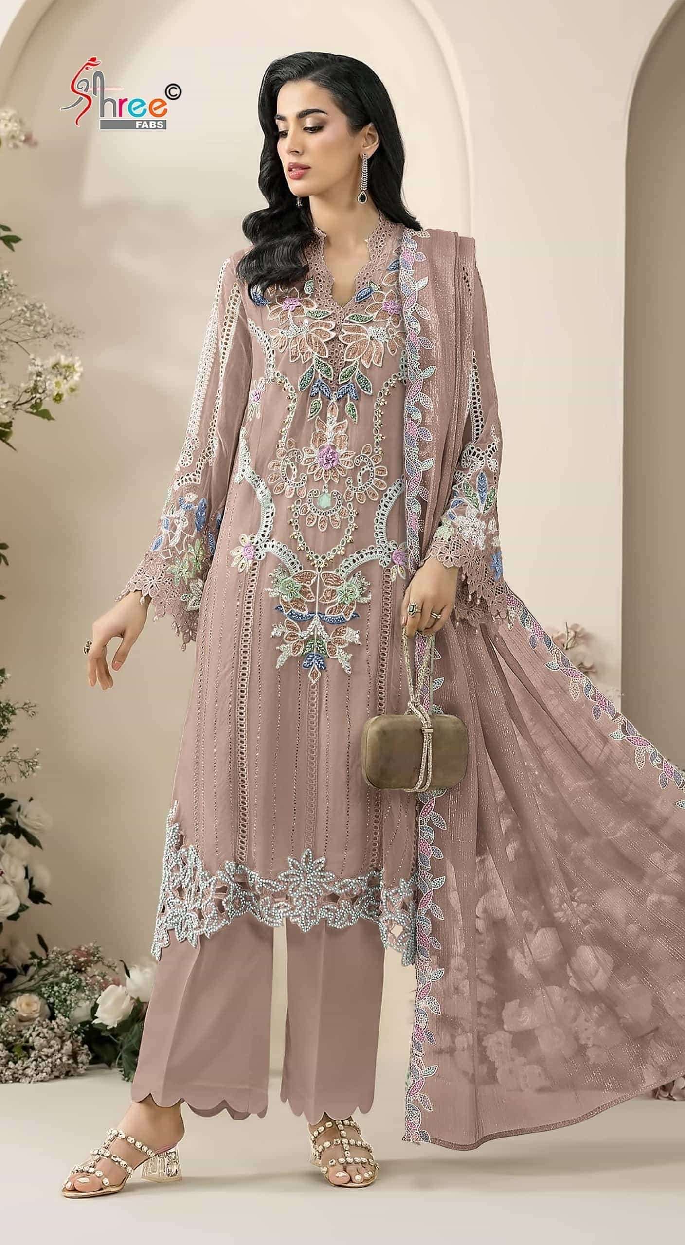SHREE FAB 5639 CHIFFON HEAVY EMBROIDERED SALWER KAMEEZ BEST RATE DEALER 