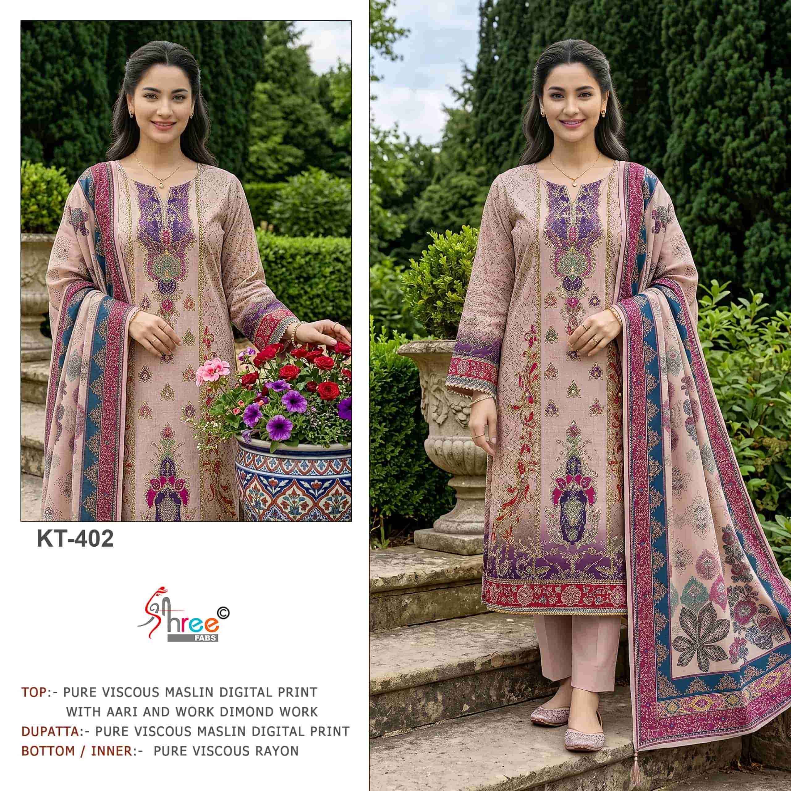 SHREE FAB KT 402 DESIGNER MUSLIN SALWER KAMEEZ BEST RATE WHOLESALER 2026