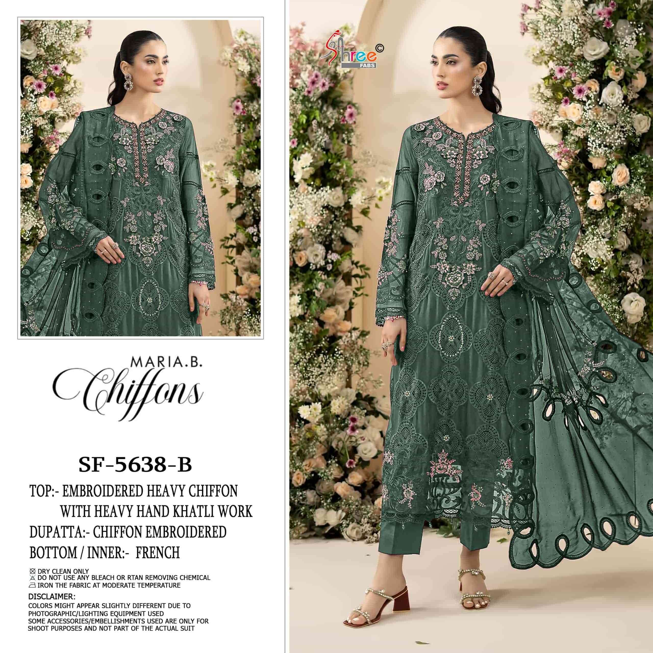 SHREE FAB SF 5638 COLORS CHIFFON PAKISTANI SUIT WHOLESALER BEST RATE DEALER 