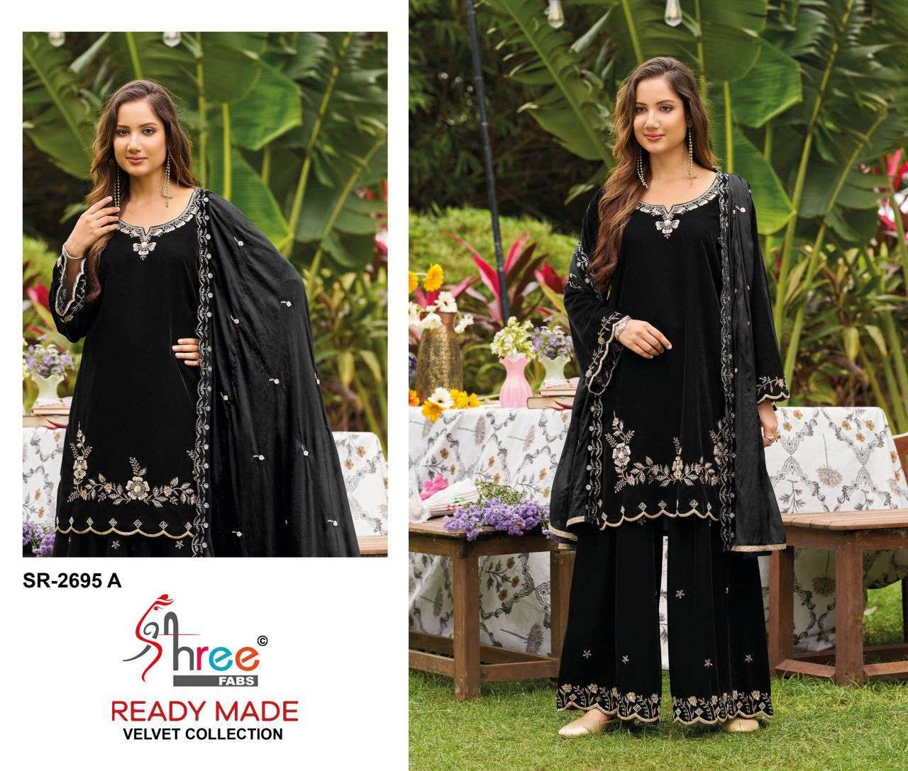 Shree Fabs 2695 Velvet With Beads Work Readymade Suit Wholesale Catalogue