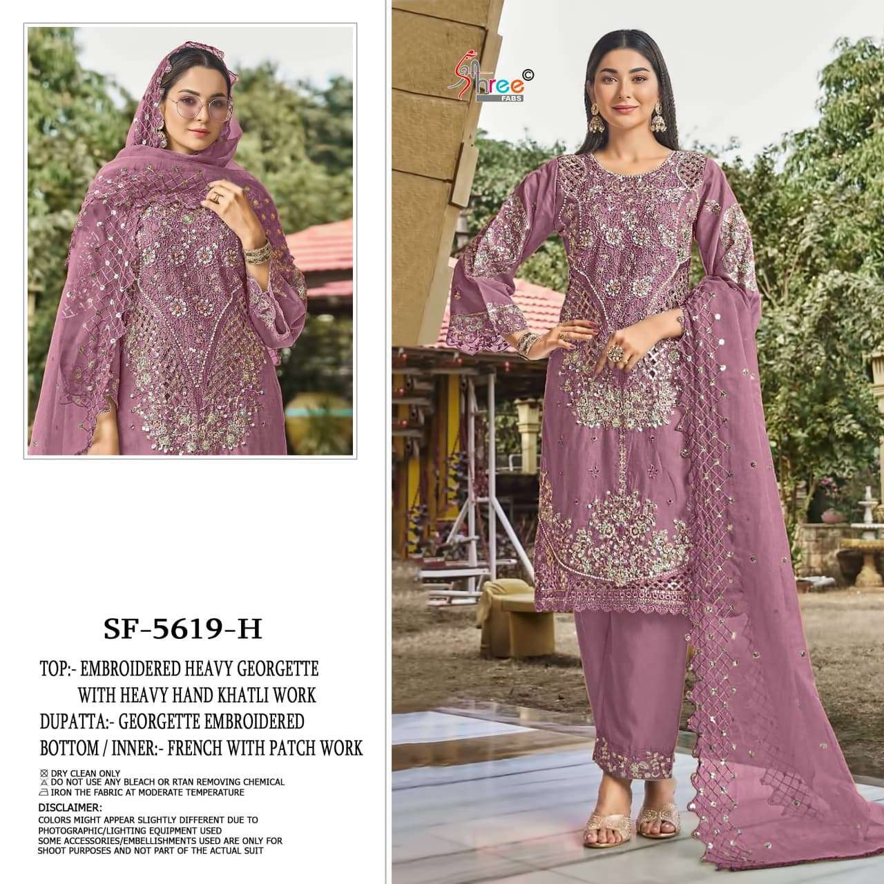 Shree Fabs 5619 EFGH Faux Georgette Embroidered Salwar Kameez Wholesale Catalogue