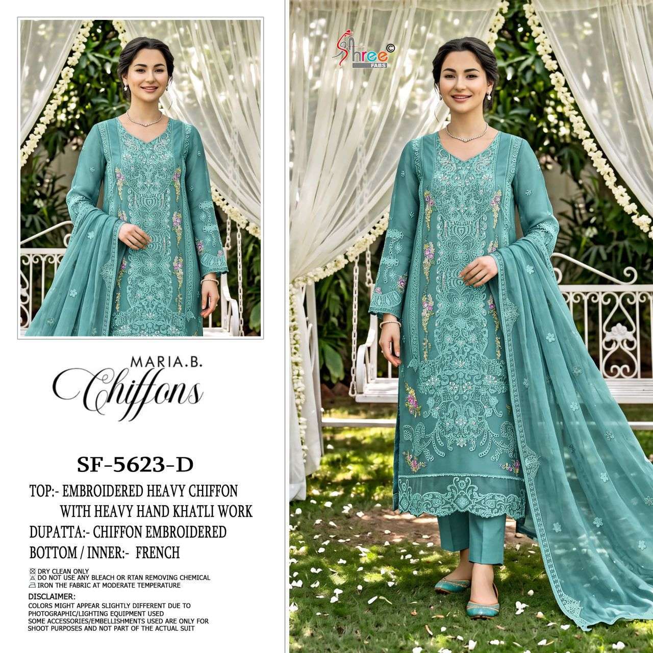 Shree Fabs 5623 Chiffon Embroidered Suit Collection Wholesale Catalogue Original Maajisa Fashion Surat