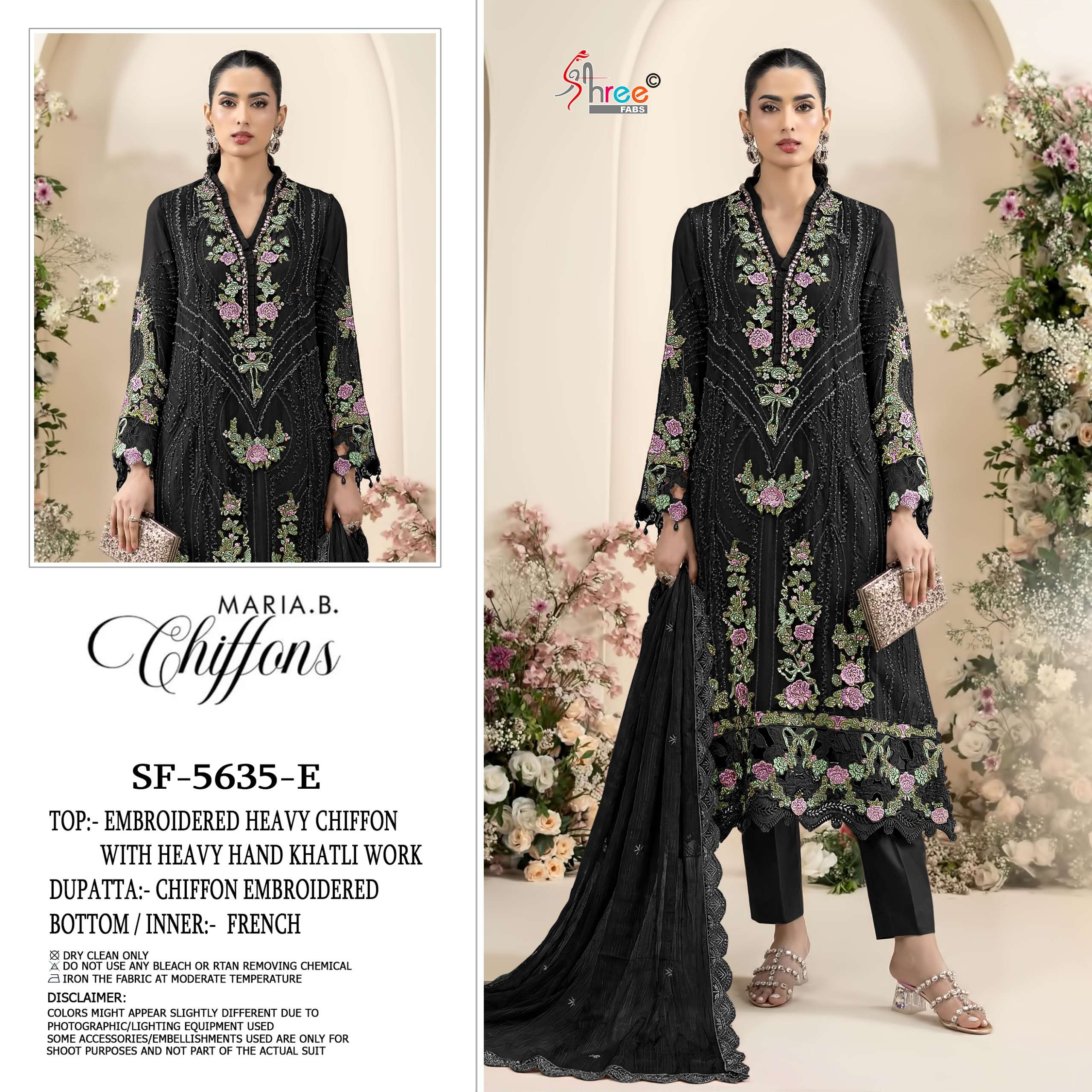 Shree Fabs SF-5635 Color Chiffon Heavy Embroidery Hand Khatli Cut Work Designer Pakistani Suit Catalogue Wholesale Collection