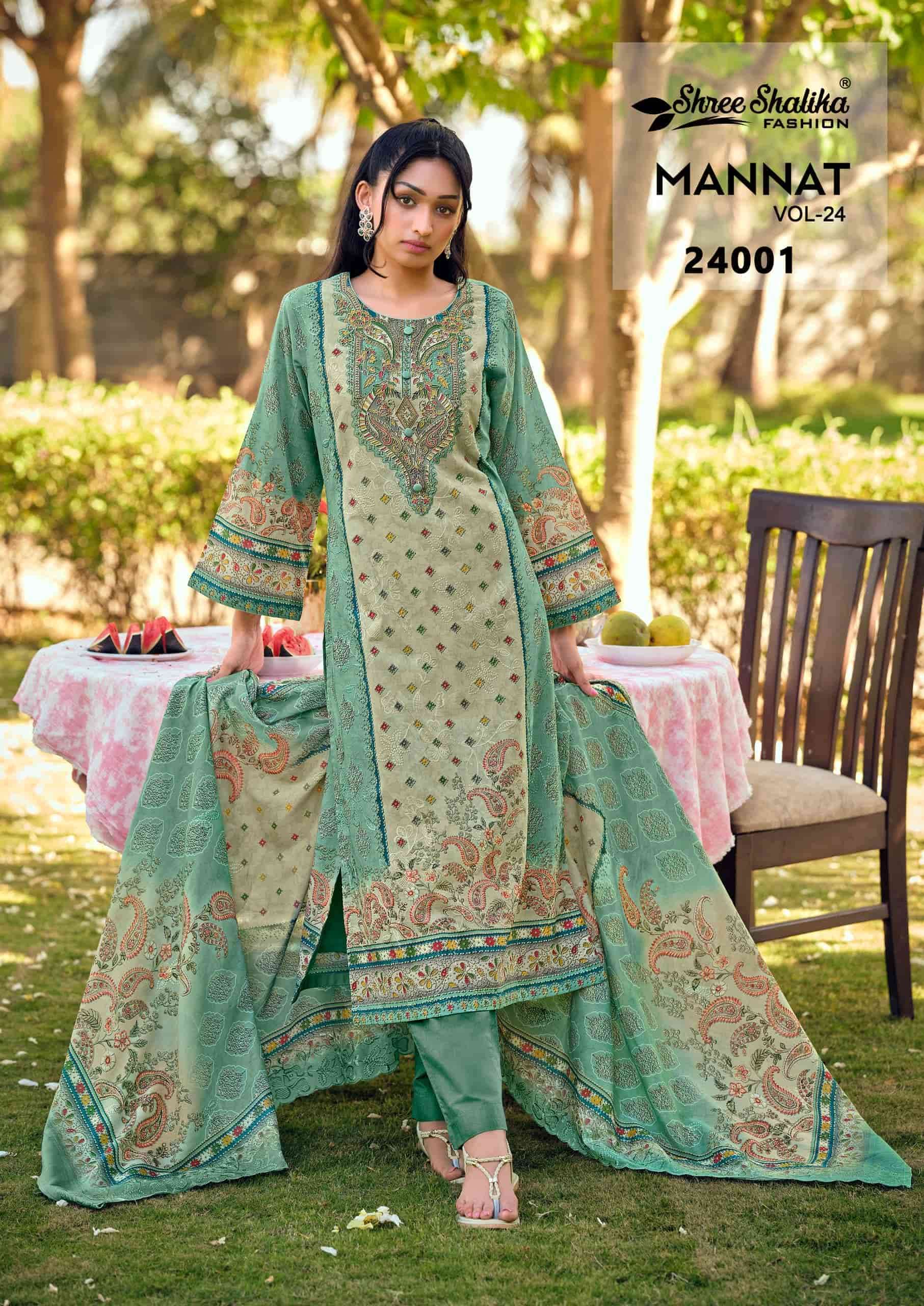 Shree Shalika Mannat Vol 24 Cotton Lawn Dress Wholesale - 6 Pcs Set