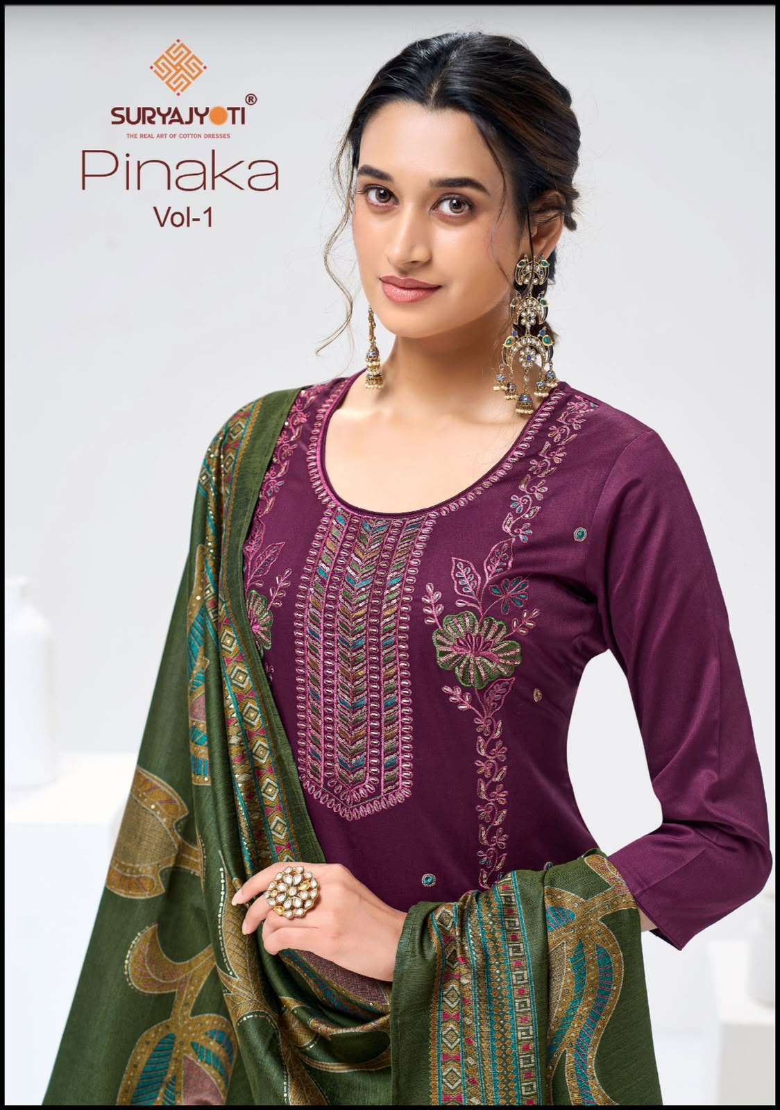 Suryajyoti Pinaka Vol 1 Heavy Zam Satin Suit Wholesale Catalogue