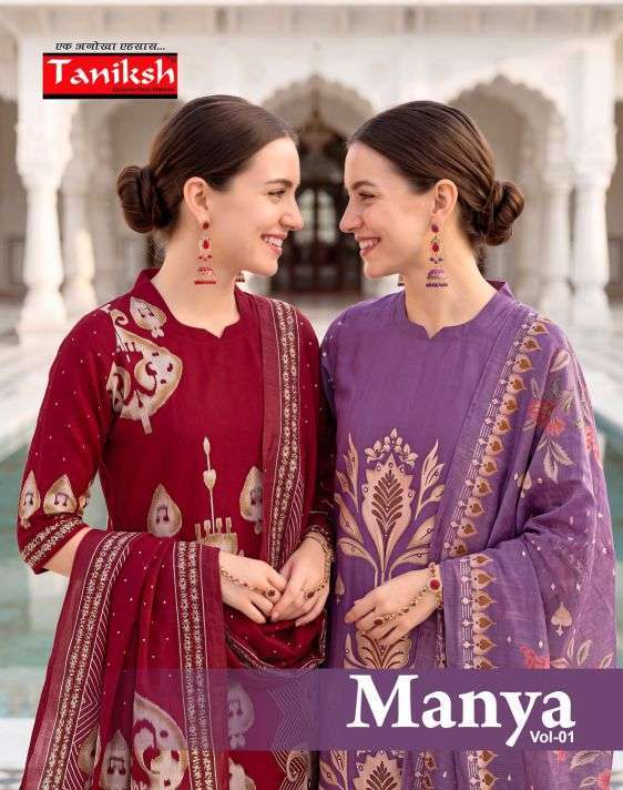 Taniksh Manya Vol-11 Pure Jam Satin Cotton With Embroidery And Handwork Designer Readymade Suit Catalogue Wholesale Collection
