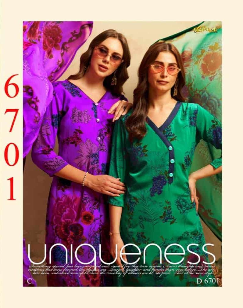 Vaishali 6700 Series Printed Pure Crape Salwar Suit Wholesale