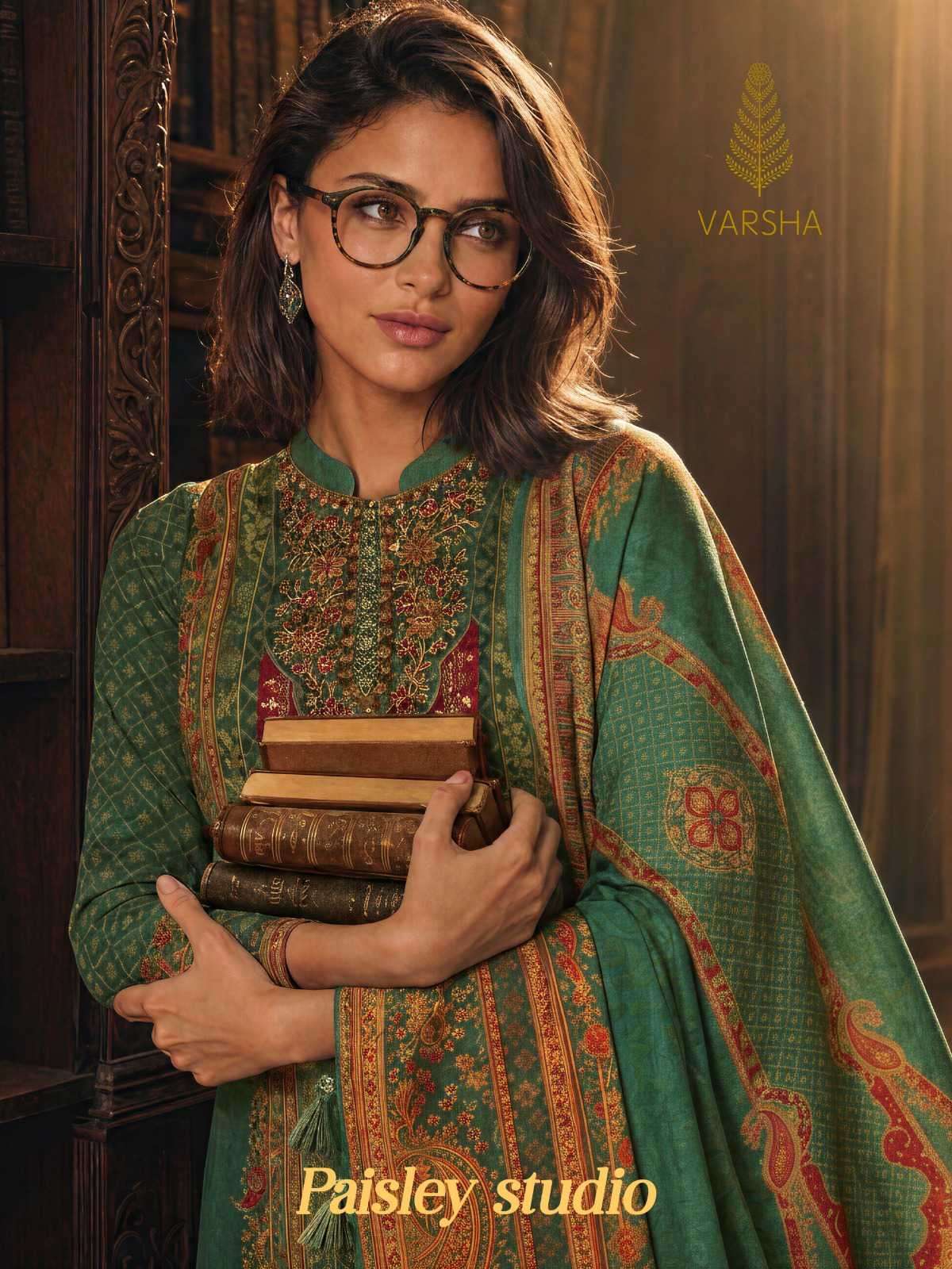 VARSHA FASHION PAISLEY STUDIO VISCOSE MUSLIN DESIGNER SUIT WHOLESALE 100 % ORIGINAL MAAJISA FASHION
