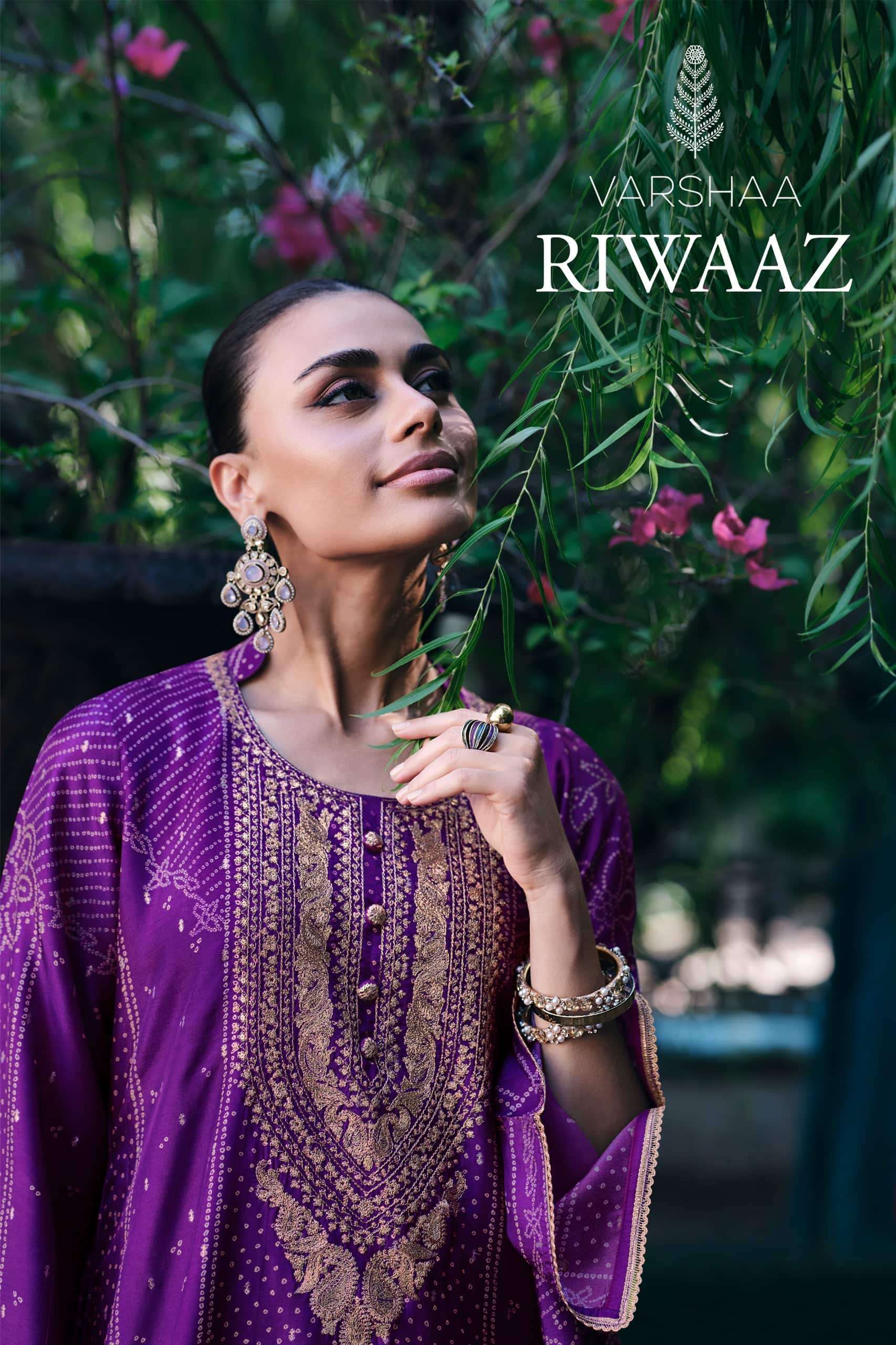 Varsha Riwaaz Russian Woven Fabric Dress Material Wholesale
