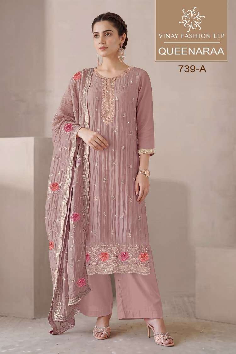 Vinay Fashion Queenaraa Fancy Silk Designer Salwar Suit Wholesale Catalogue