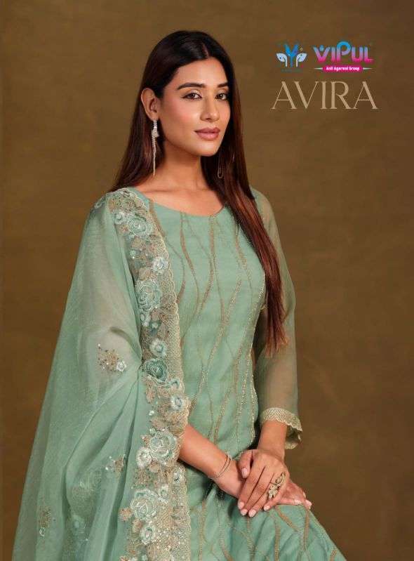 VIPUL AVIRA HEAVY BEADS EMBROIDERED SALWER KAMEEZ DEALER EXPORTERS 