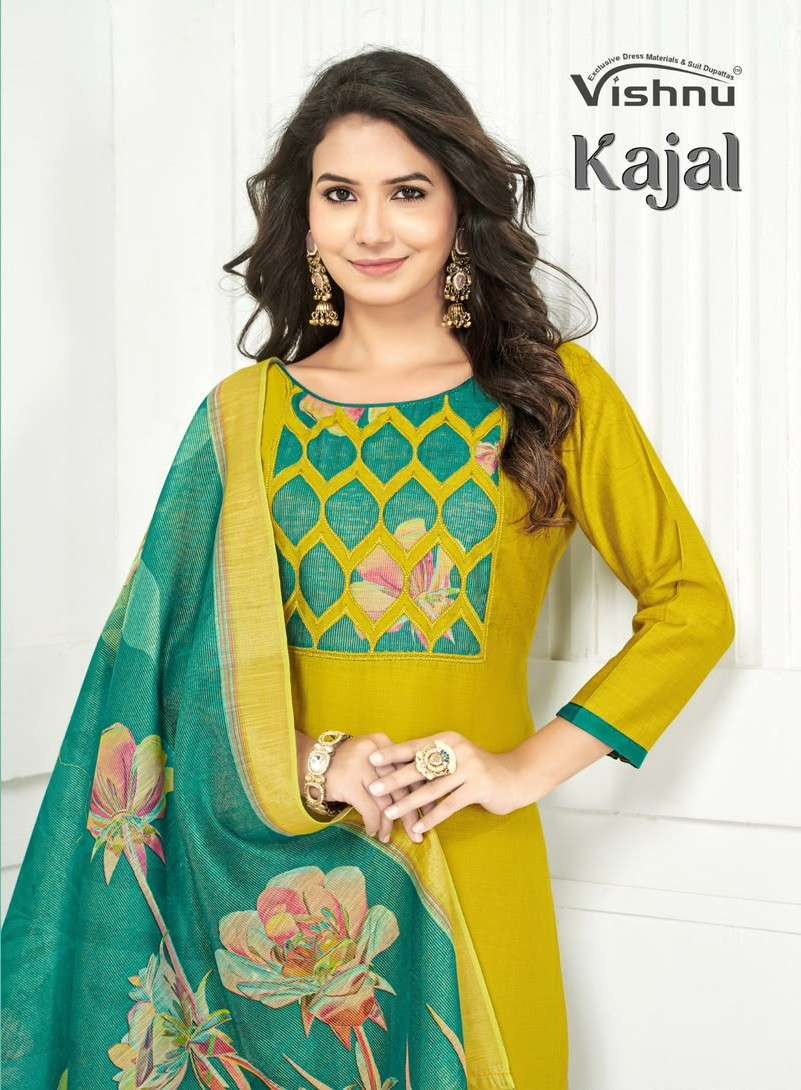 Vishnu Kajal Silk Salwar Kameez - Original Vishnu Impex Wholesale Catalog - Premium Silk Collection