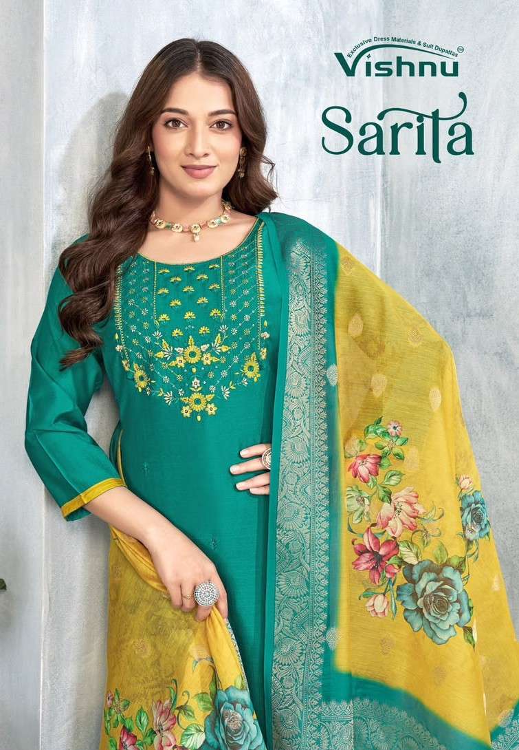 Vishnu Sarita Vertican Silk Suit Wholesale Catalogue