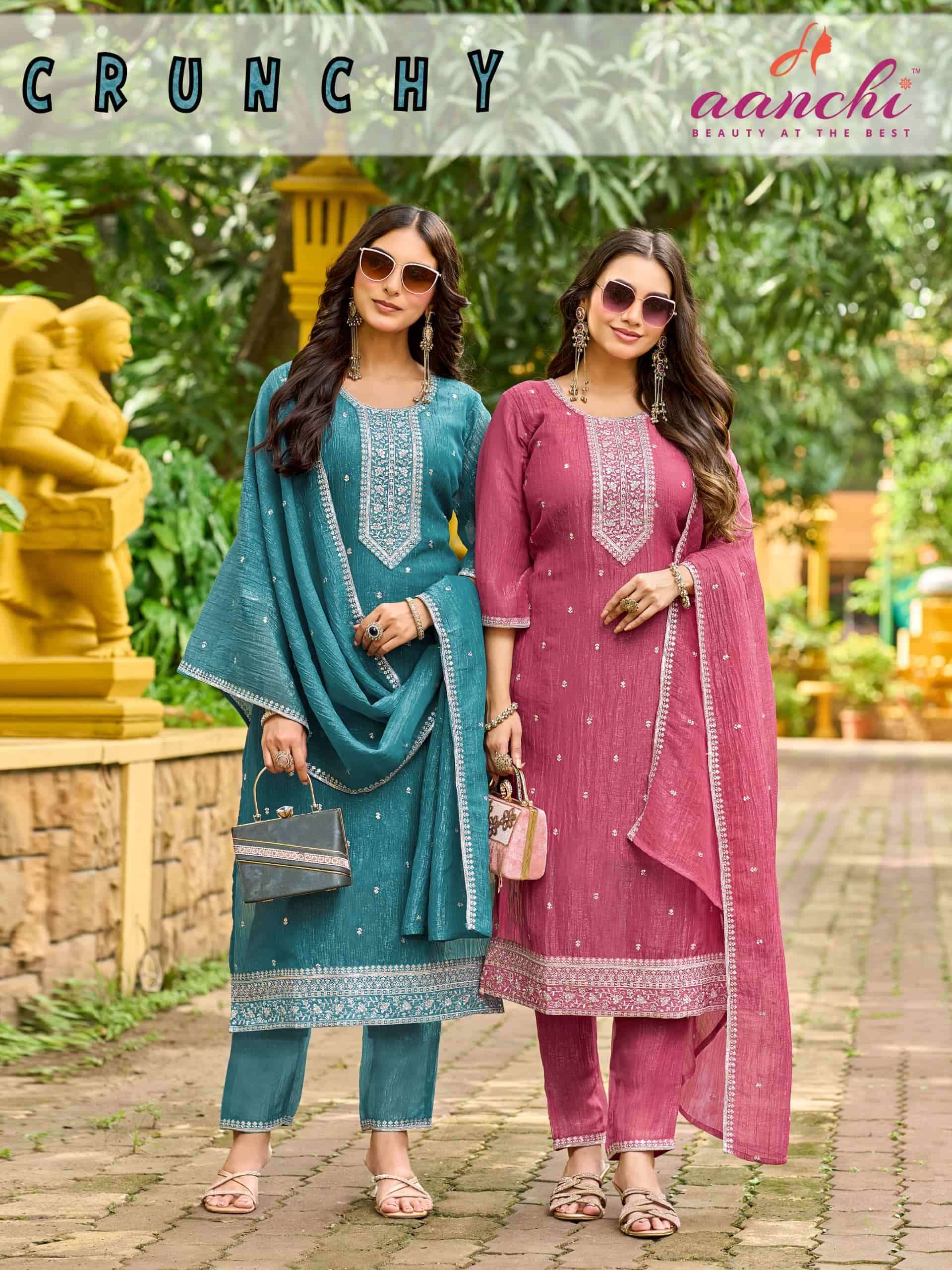 Aanchi Crunchy Readymade Fancy 3 Piece Suit Catalog Dealer