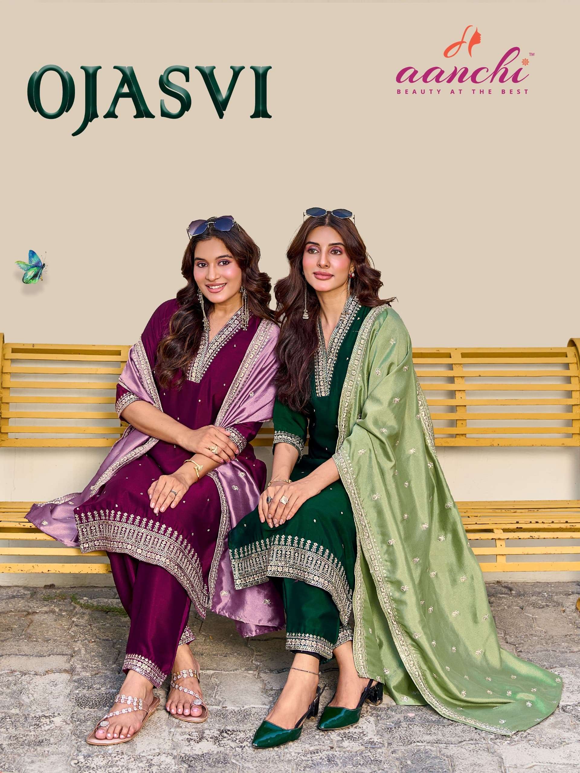 Aanchi Ojasvi Exclusive Kurti Pant Dupatta Wholesale Catalogue
