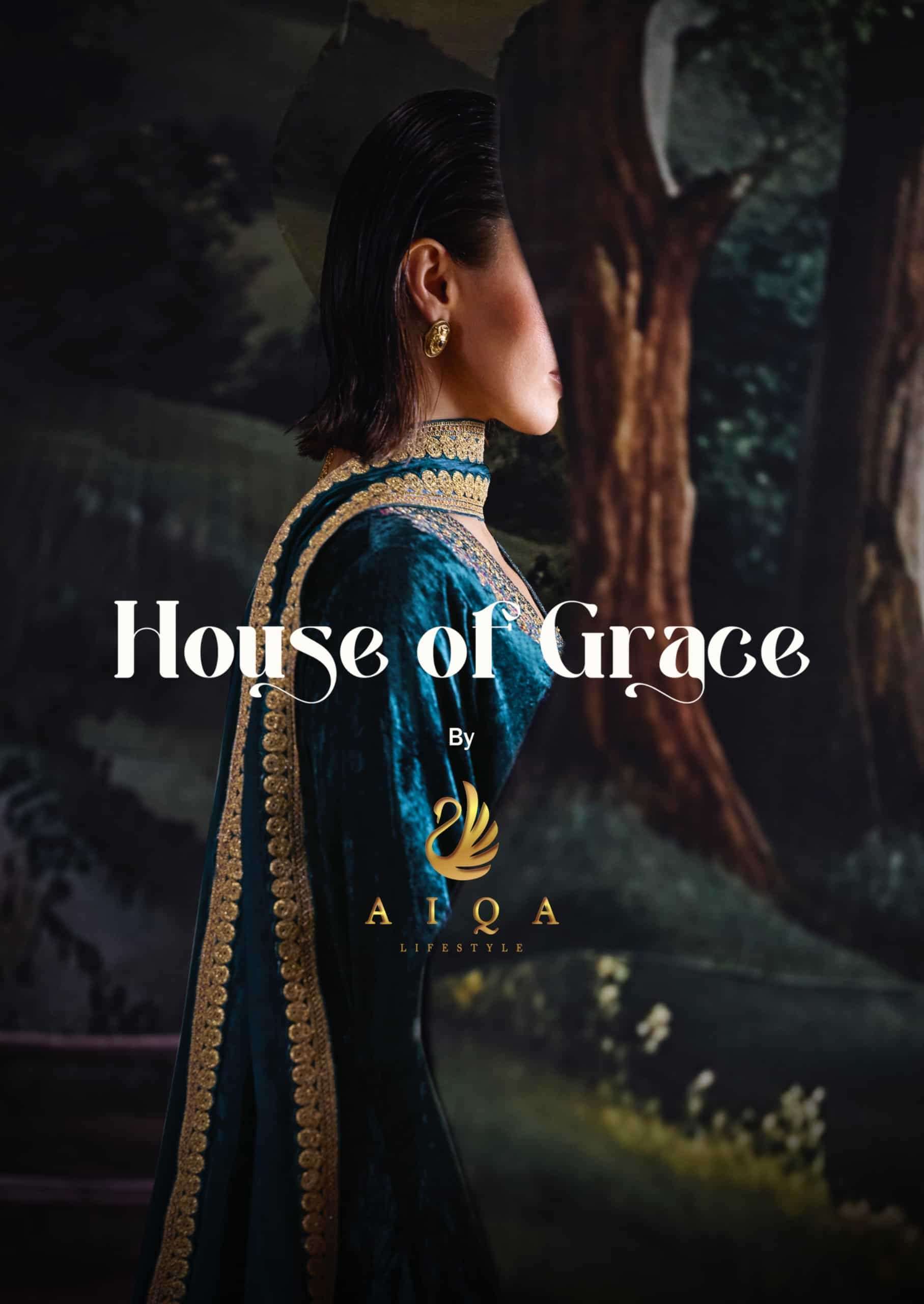 Aiqa House Of Garce Wedding Wear Velvet Dress Wholesale Catalogue