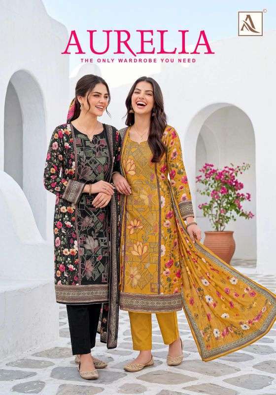 Alok Suit Aurelia Viscose Muslin Digital Printed Salwar Kameez Wholesale Catalogue