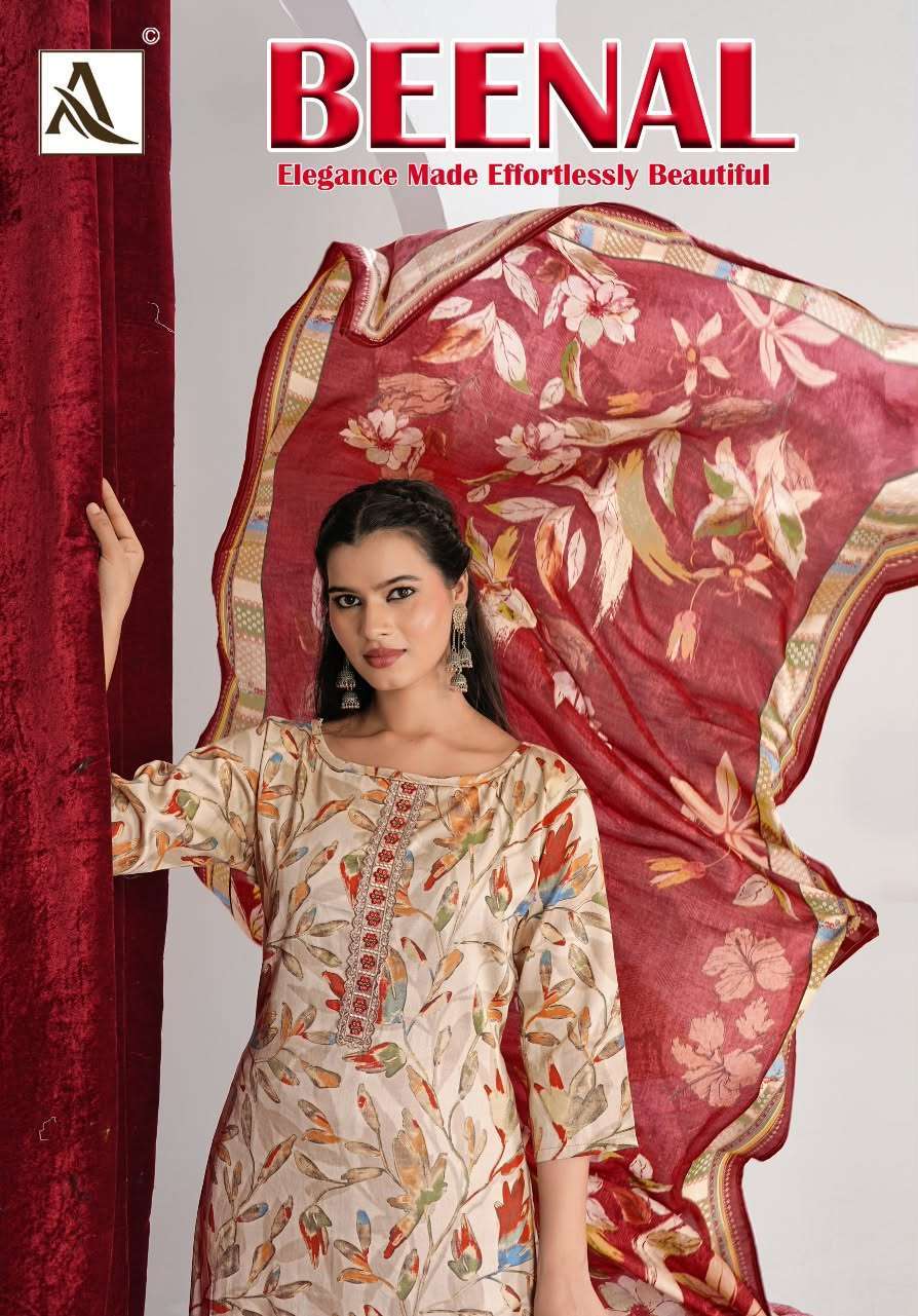 Alok Suit Beenal Zam Print Embroidered Wholesale Salwar Kameez Catalogue