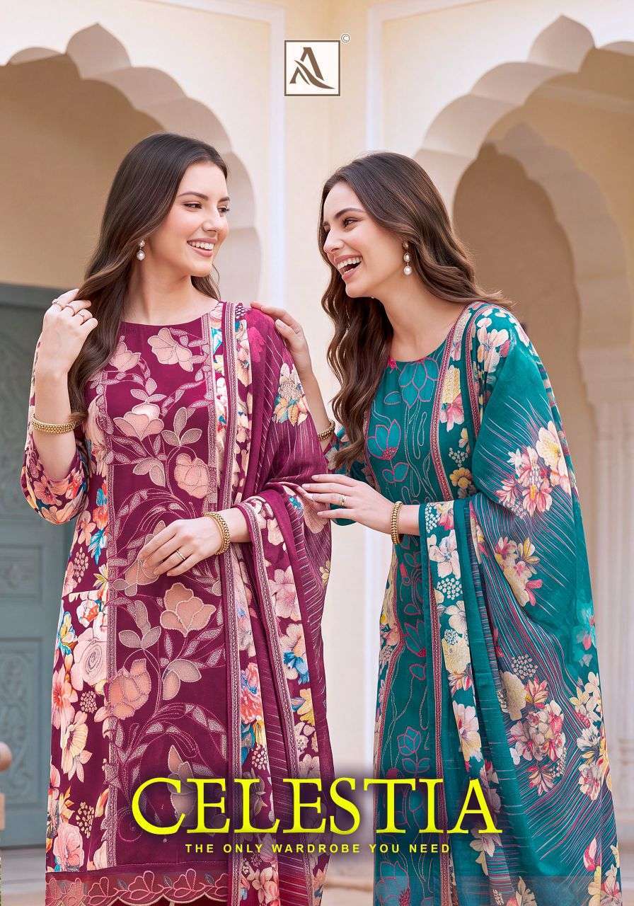 Alok suit Celestia viscose muslin fancy digital printed salwar kameez wholesale price Dealer 2026