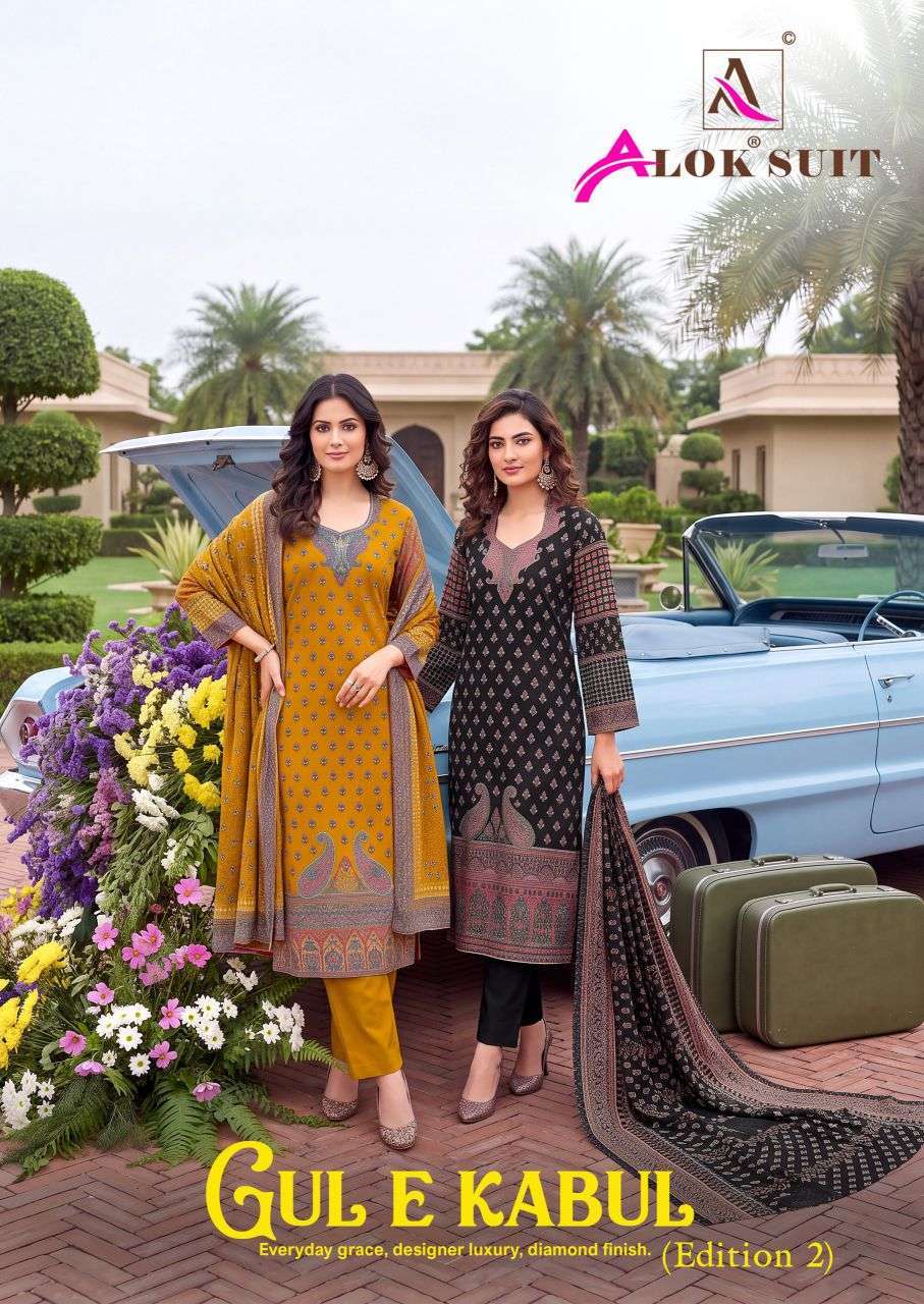 Alok Suit Gul E Kabul Vol-2 Viscose With Fancy Work Catalogue