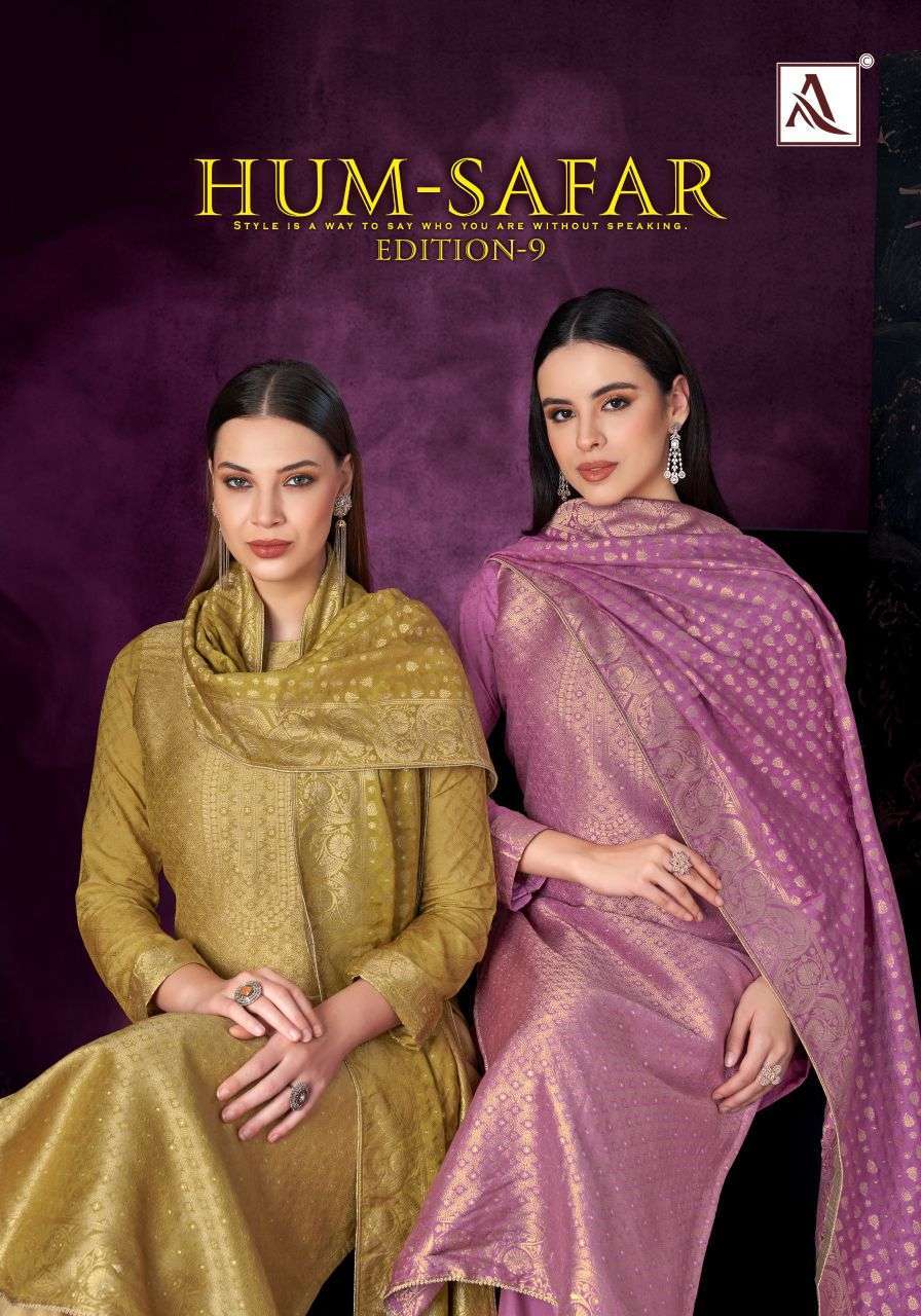 Alok suit hum safar vol-9 viscose muslin wholesale salwar kameez supplier