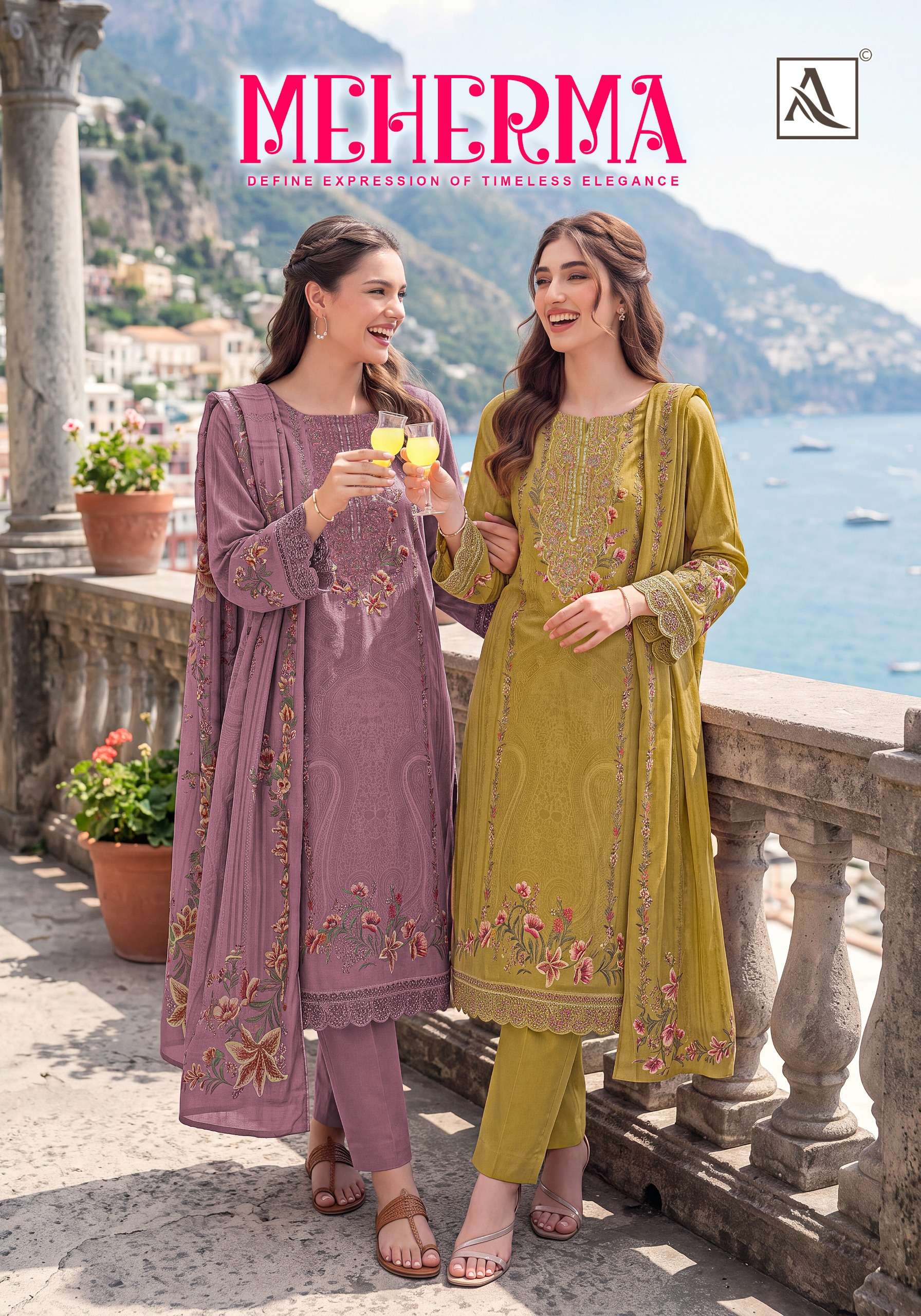 Alok Suit Meherma Viscose Muslin Salwer Kameez Wholesale Catalogue