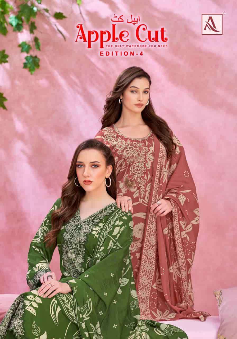 Alok Suits Apple Cut Vol 4 Wholesale Premium Viscose Rayon Foil Printed Salwar Kameez Catalogue