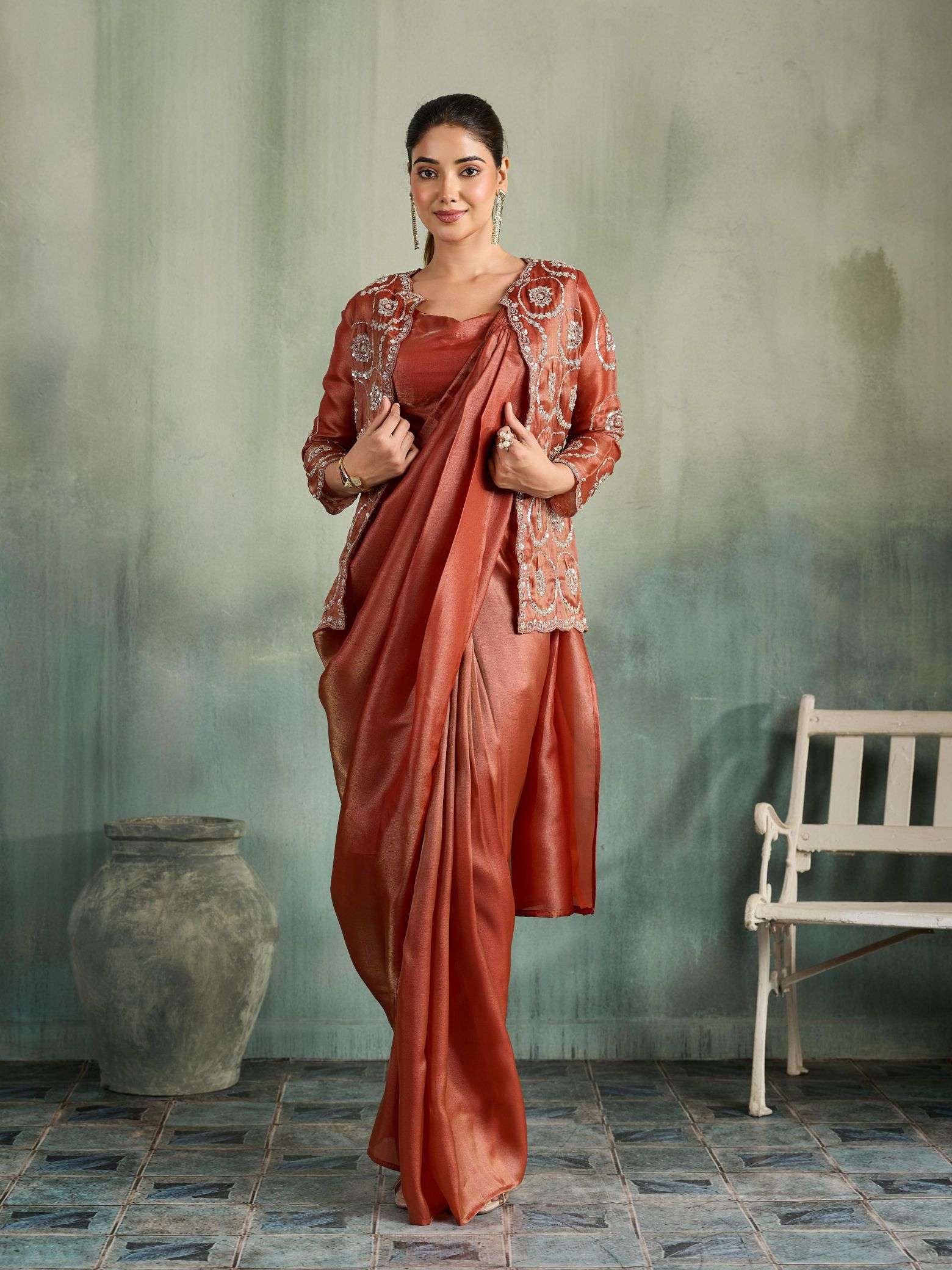 Amoha 575 Simmer Organza Party Wear Readymade Saree Wholesale Catalogue