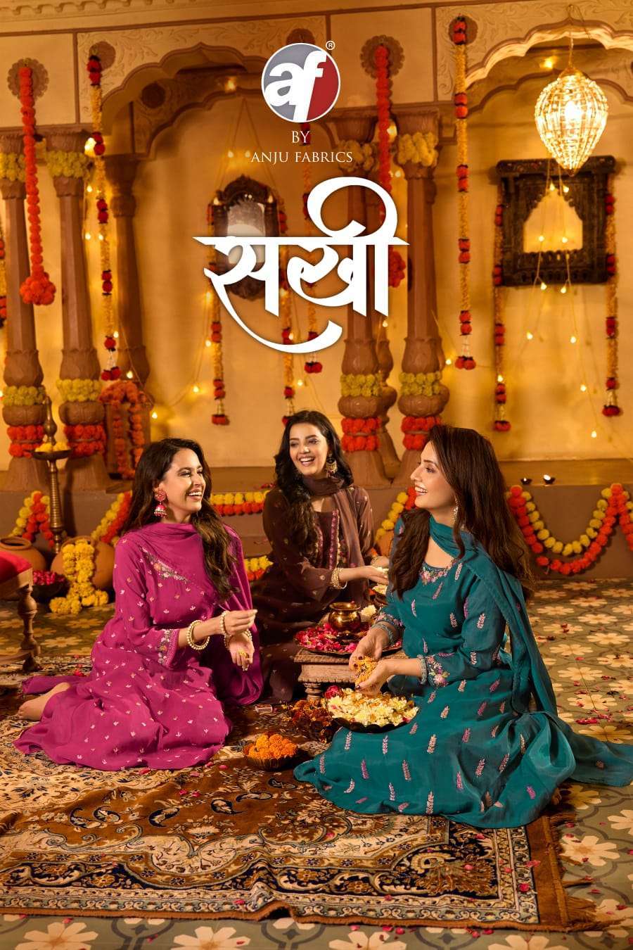 Anju fabric Sakhi Exclusive Designs A line Dress Catalog