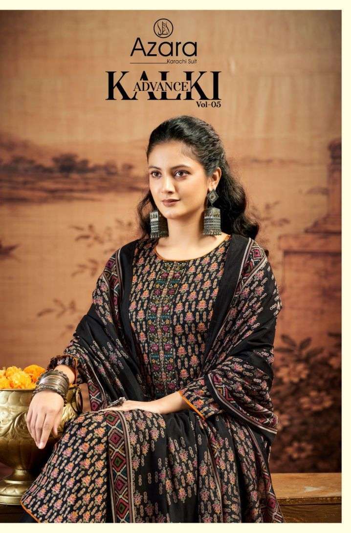 Azara Kalki Vol-5 Jam Satin Discharge Printed Salwar Kameez Wholesale Catalogue