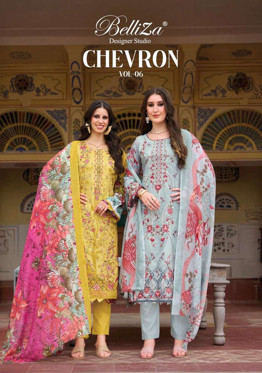 Belliza Designer Chevron Vol-6 Cotton Digital Print Embroidered Catalogue