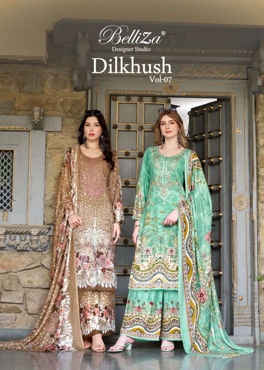 Belliza designer Dilkhush vol-7 viscose rayon embroidered salwar kameez wholesaler