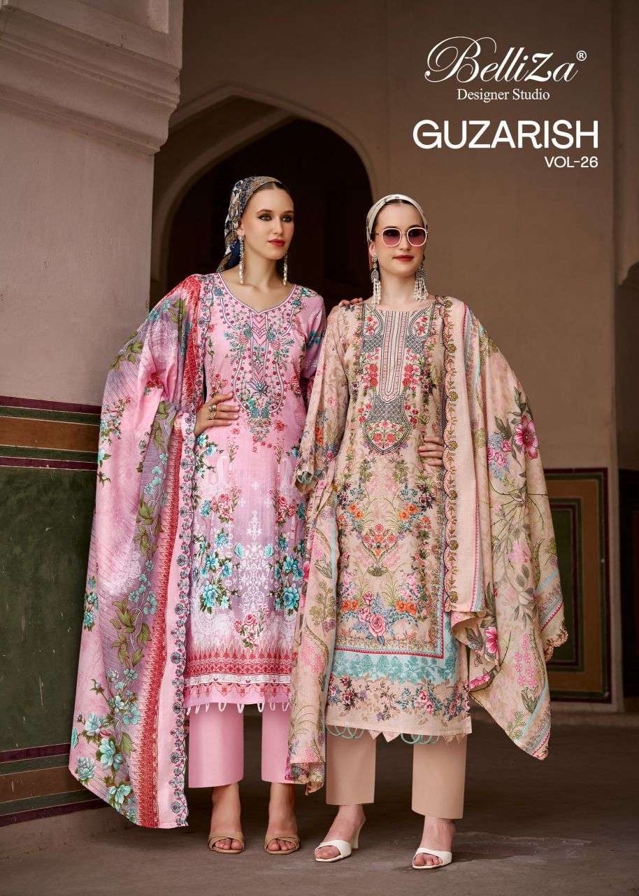 Belliza Designer Guzarish Vol-26 Heavy Embroidered Cotton Salwar Kameez Wholesale Price Dealer