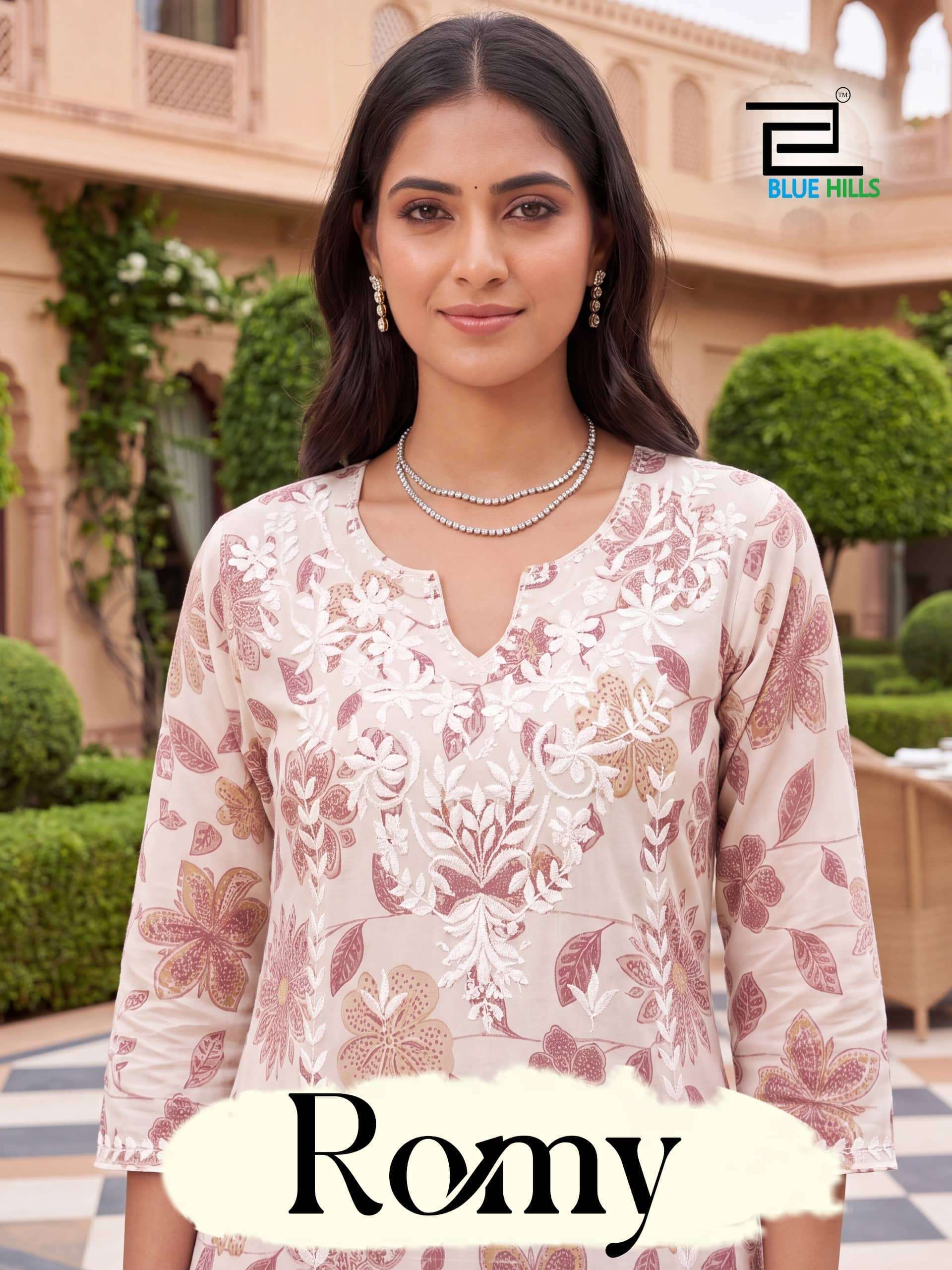 Blue Hills Romy Premium Straight Cotton Kurti Wholesale Catalogue