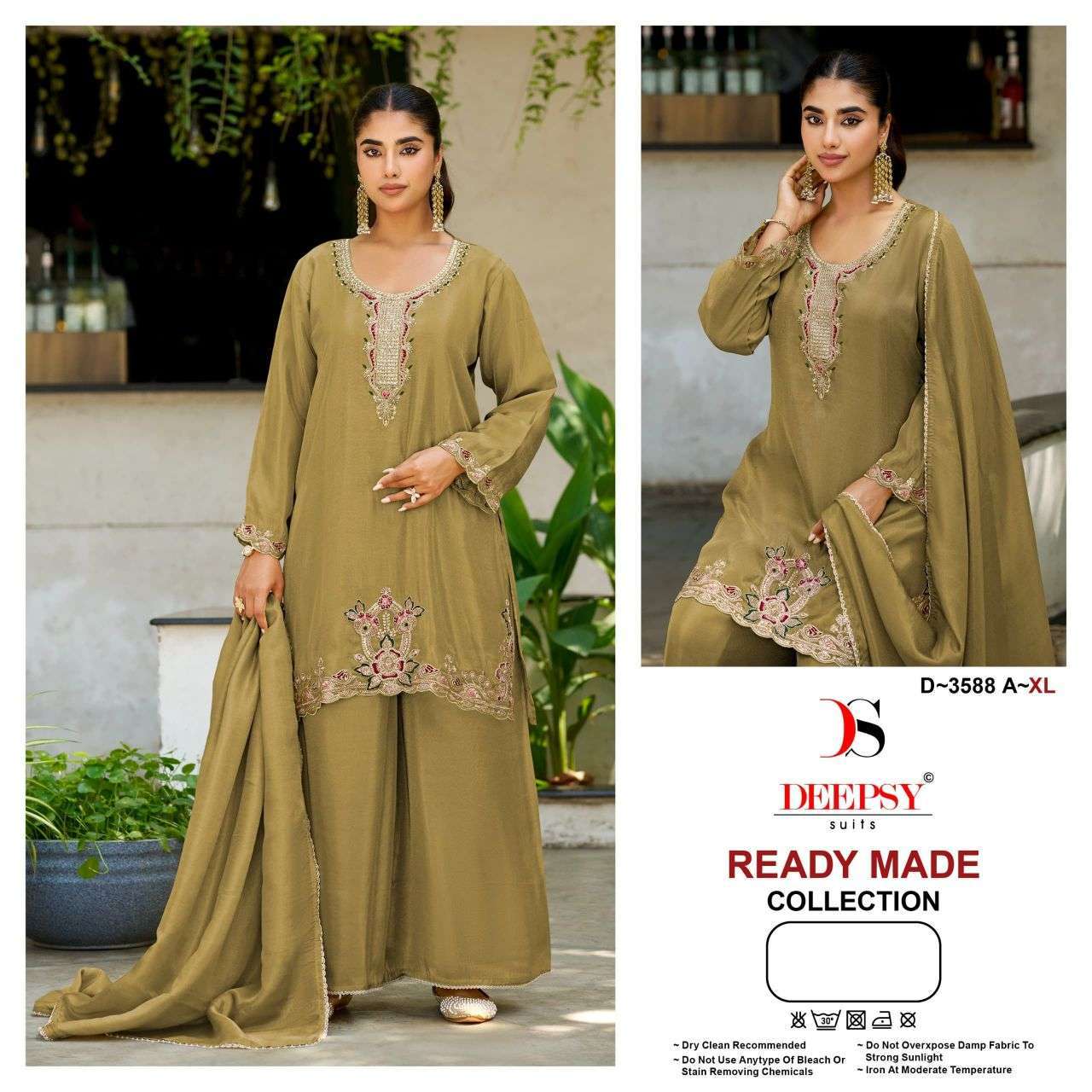 Deepsy suit 3588 viscose tissue with fancy work readymade suit wholesale price