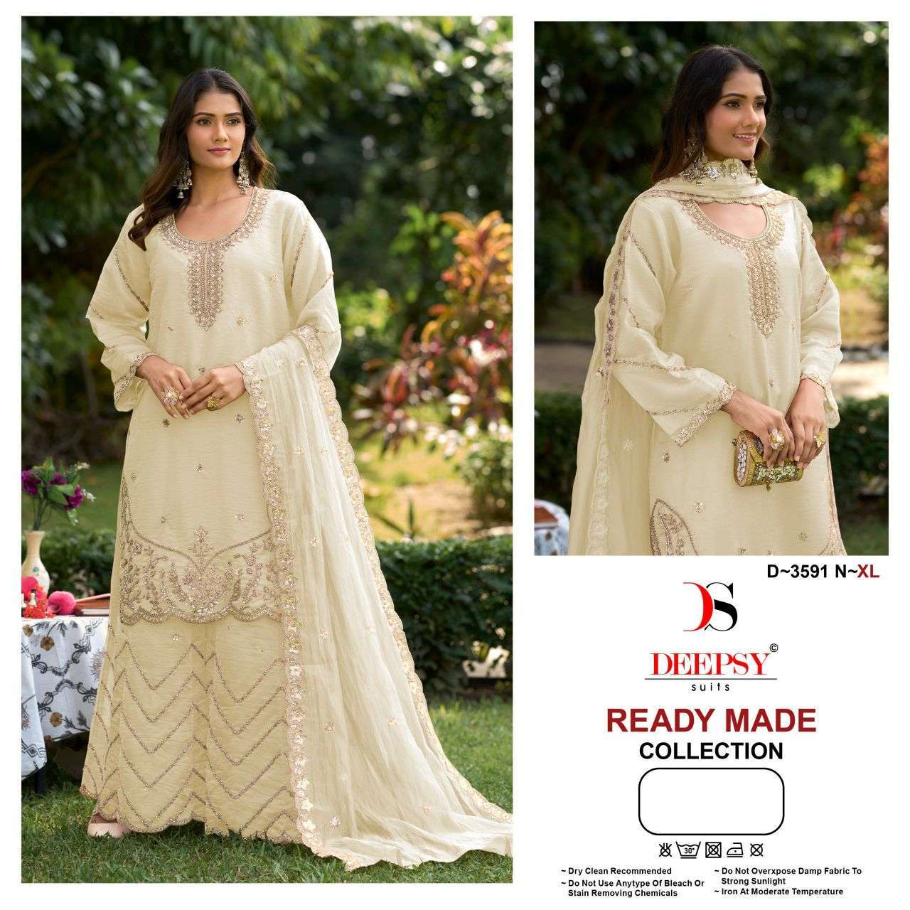 Deepsy suit 3591 color viscose tissue heavy beads work salwar readymade collection