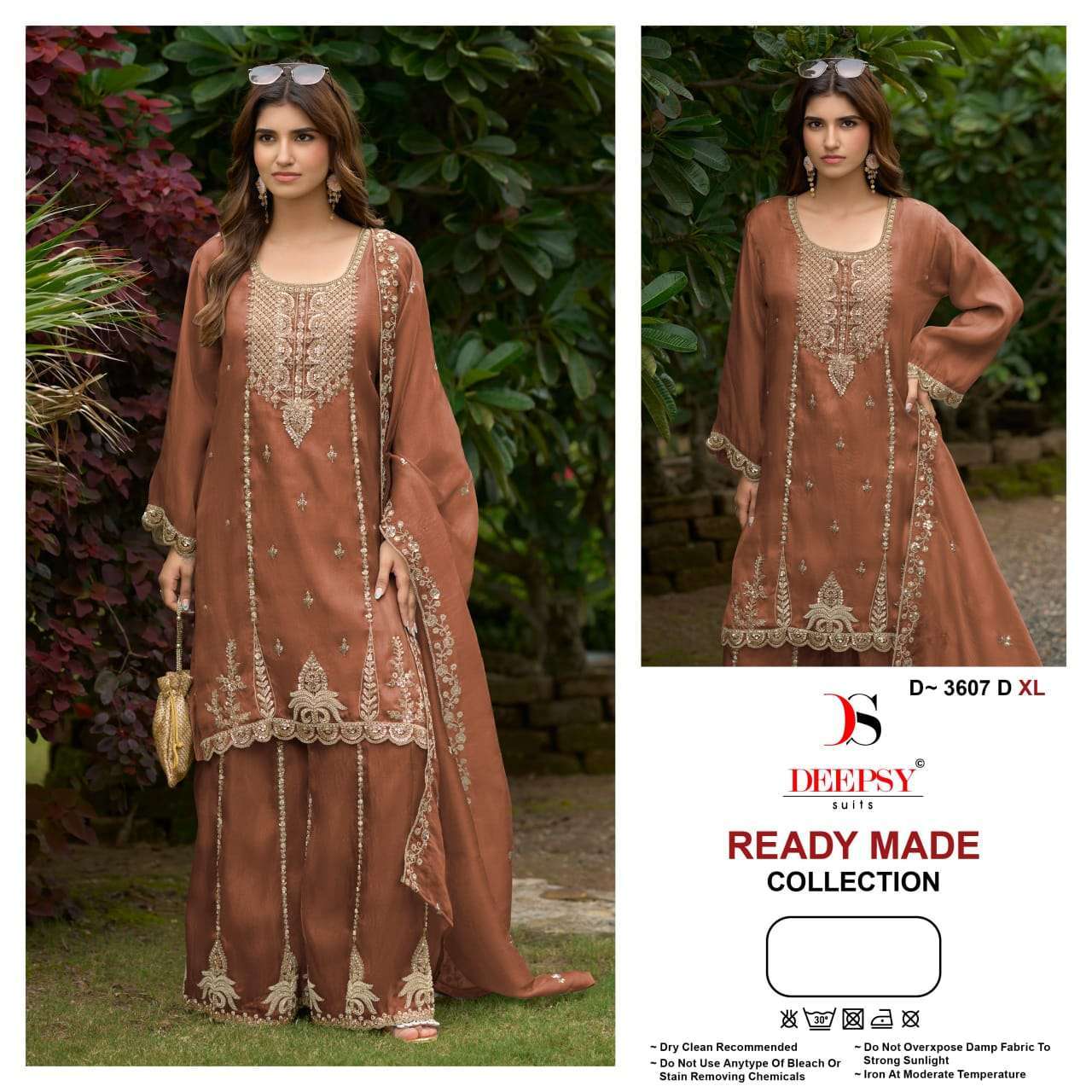 Deepsy Suit 3607 Heavy Beads Work Tissue Readymade Salwar Kameez