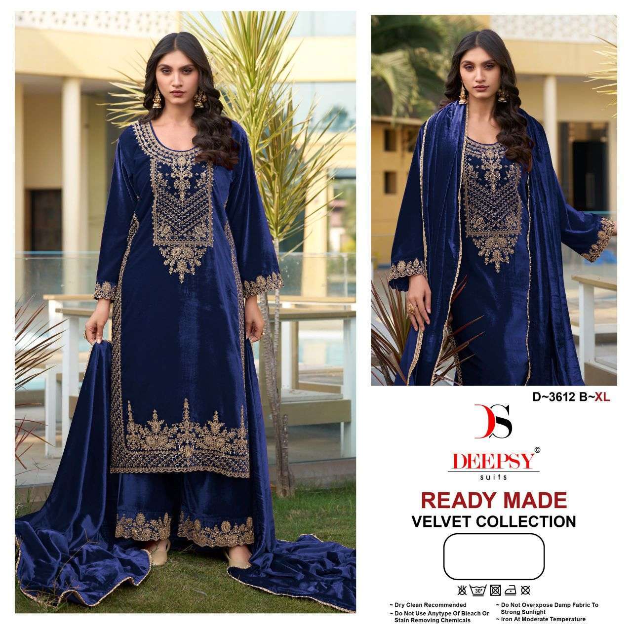 Deepsy suit 3612 velvet heavy embroidered readymade salwar kameez supplier Exporters