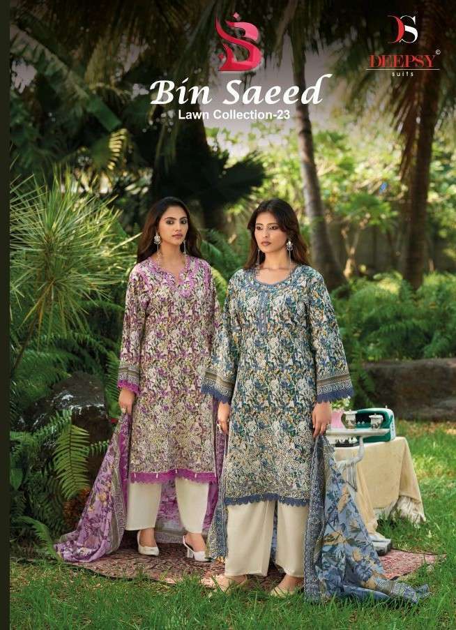 Deepsy suit bin saeed vol-23 cotton with fancy embroidered pakistani salwar kameez suit