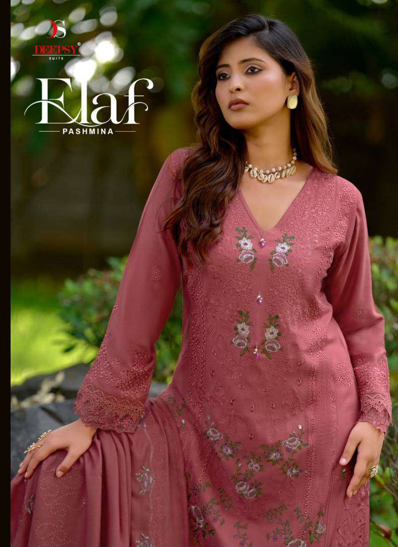 Deepsy Suit Elaf Pashmina Heavy Self Embroidered Pakistani Pashmina Suit Wholesale Catalogue