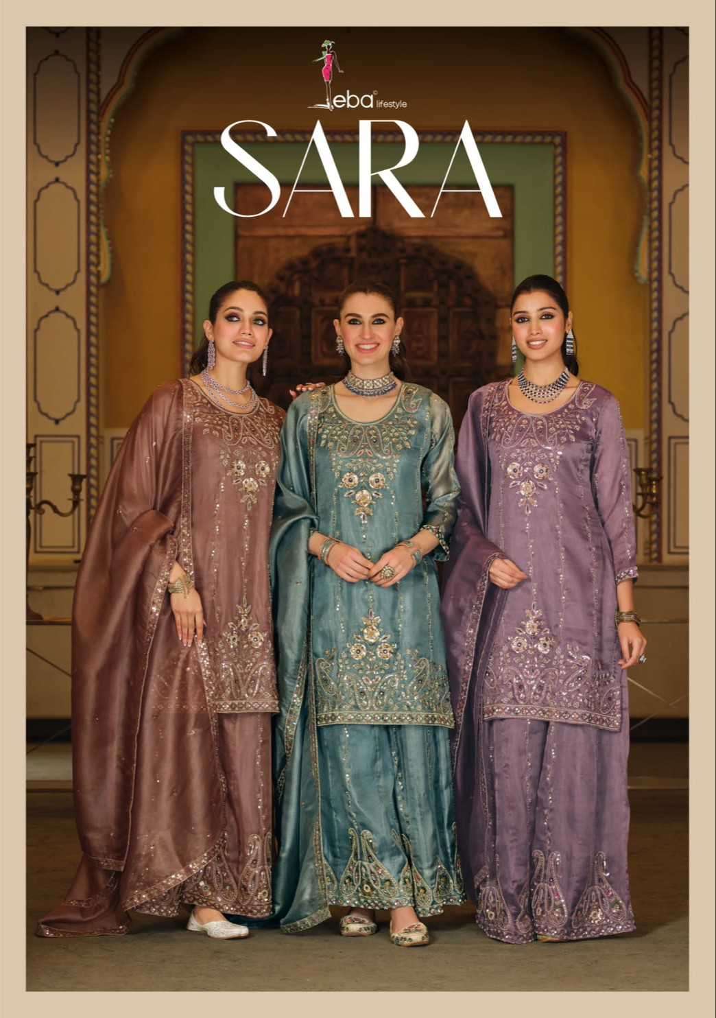 Eba Lifestyle Sara Simmer With Fancy Embroidered Suit Wholesaler