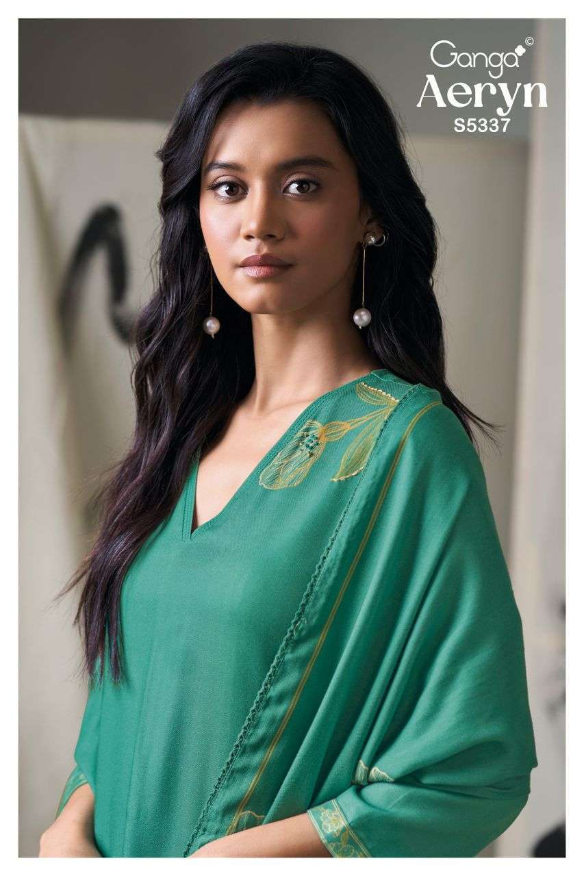 Ganga Aeryn 5337 Winter Wear Wool Pashmina Salwar Kameez Catalogue