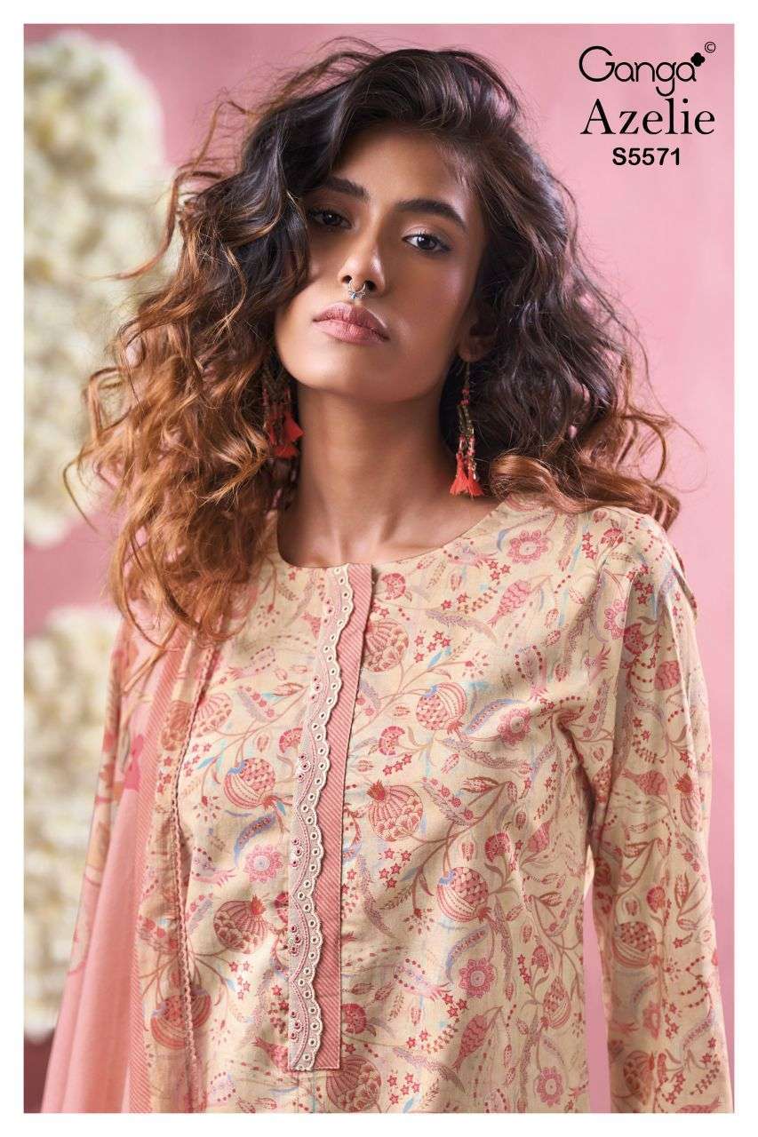 Ganga Azelie 5571 Wholesale Wool Pashmina Salwar Kameez Catalogue