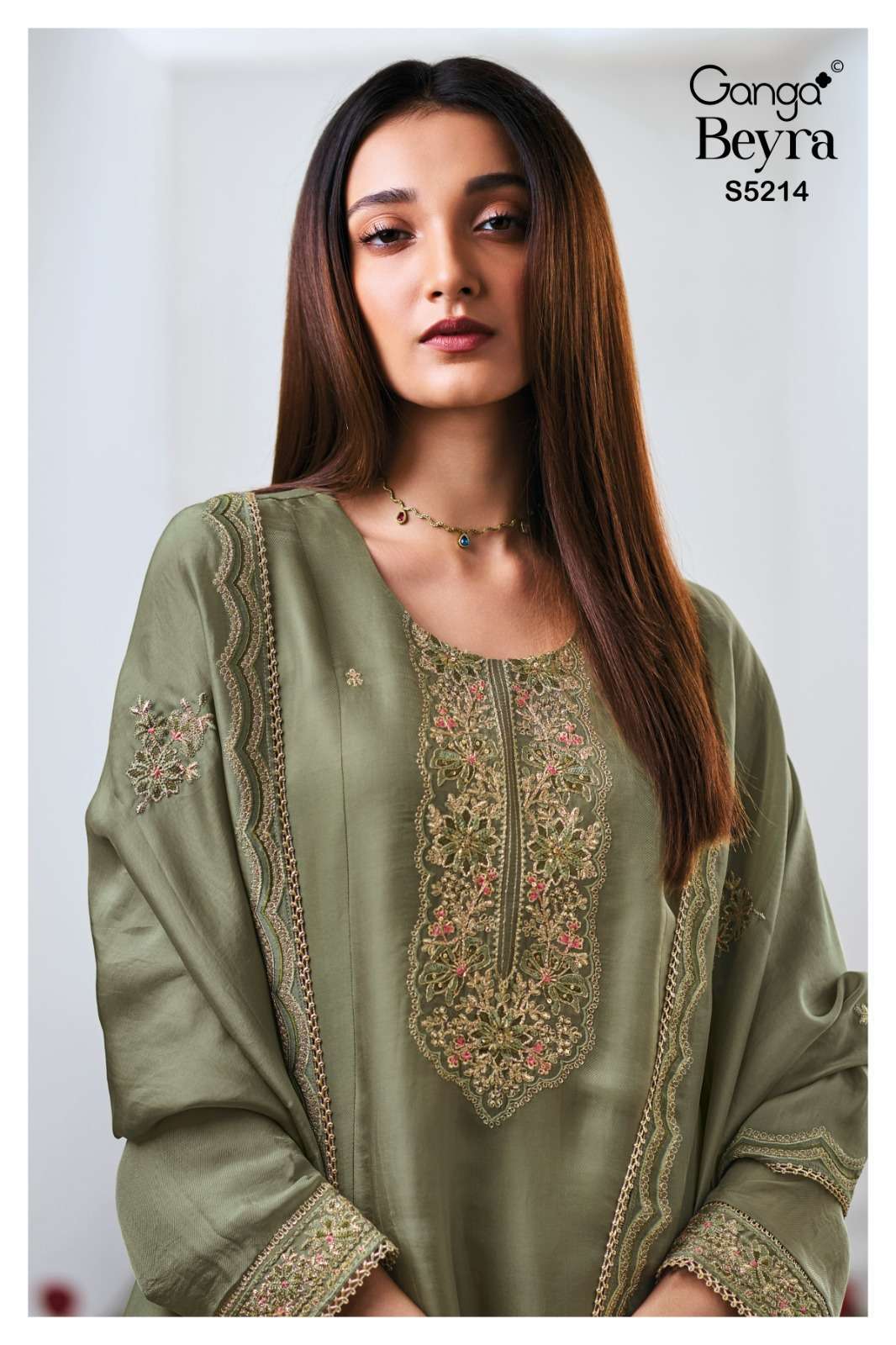 Ganga beyra 5214 bemberg silk satin casual wear salwar kameez wholesaler In Surat