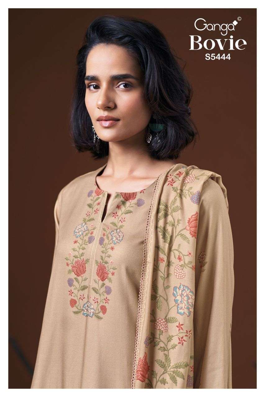 Ganga Bovie 5444 Wool Pashmina Fancy Printed Salwar Kameez Catalogue